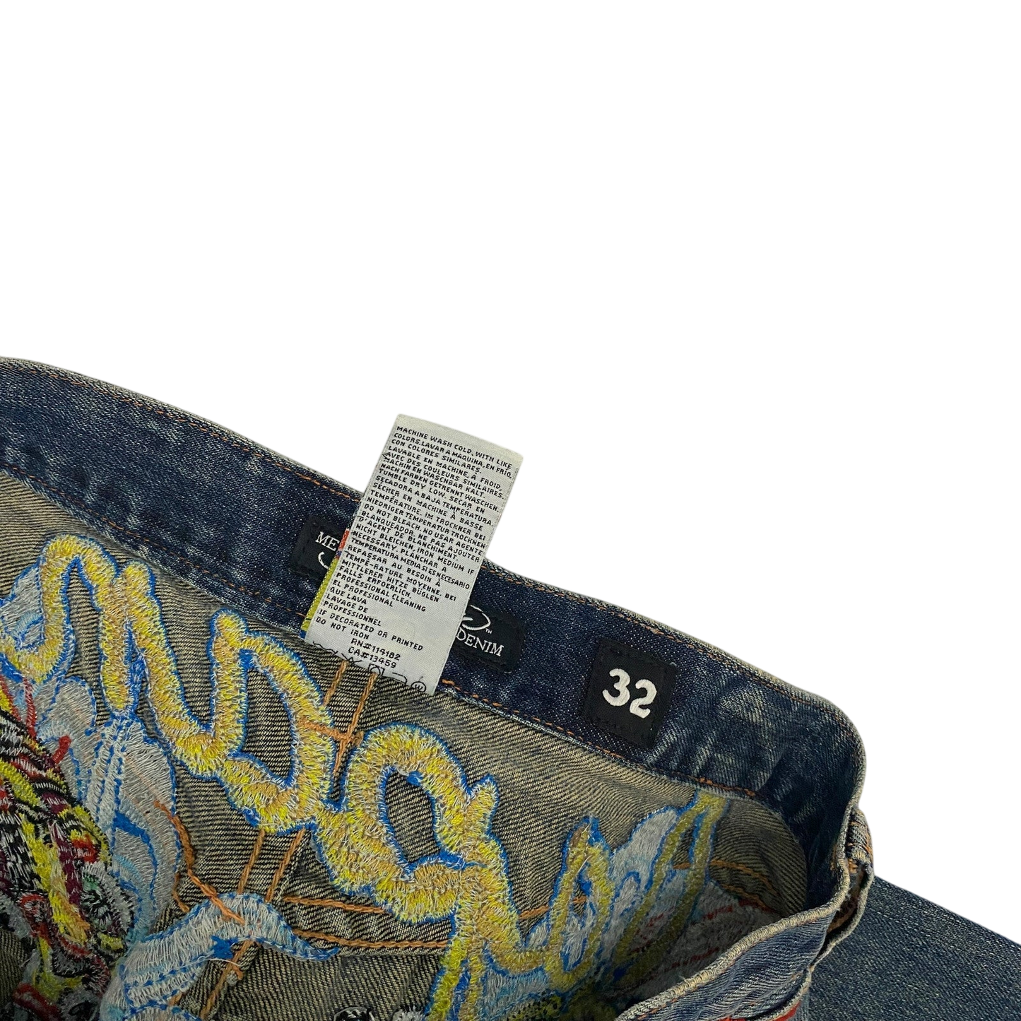 Ed Hardy Japan Embroidered Denim Shorts (Size 32”)