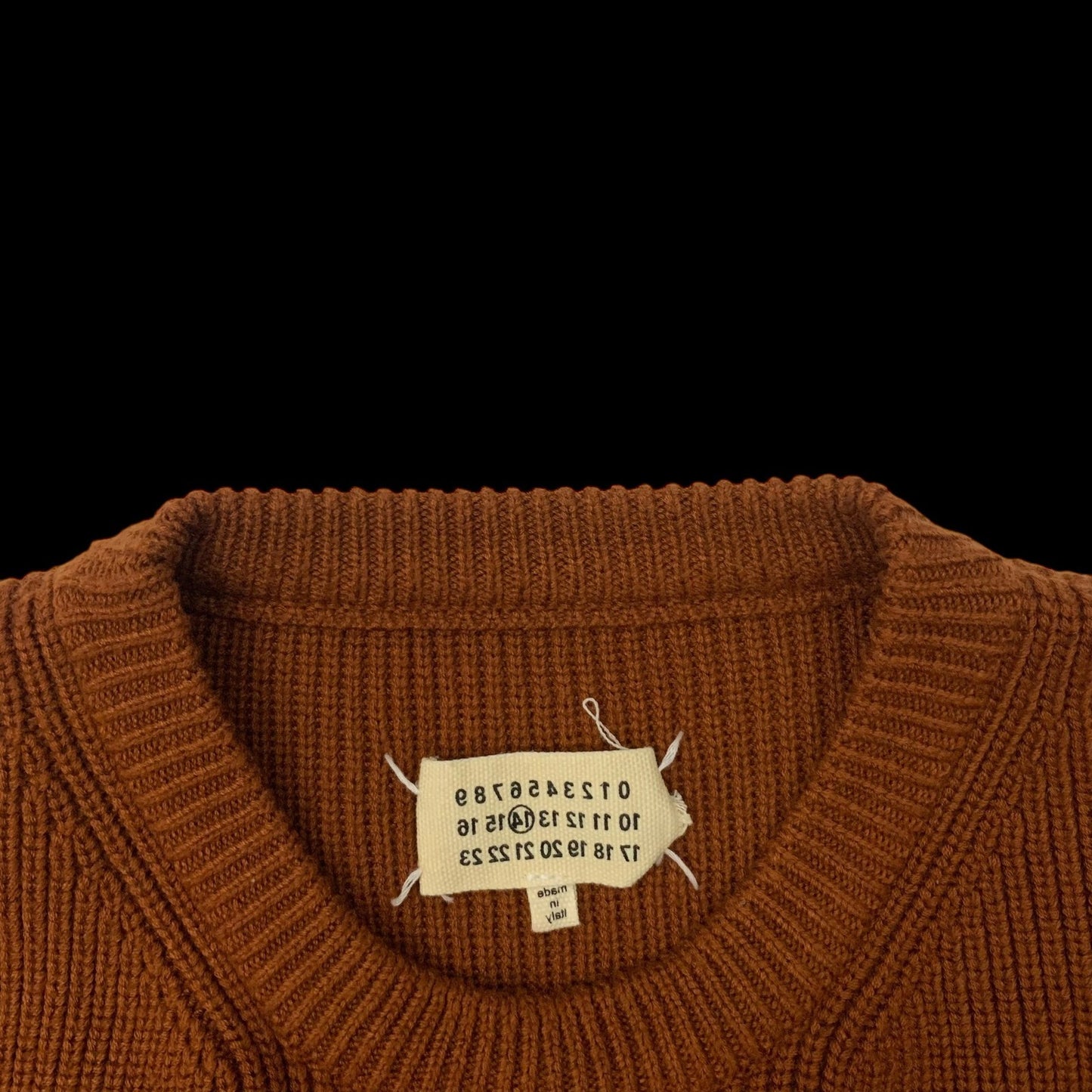 Maison Margiela Ribbed Knit Sweatshirt Burnt Orange (Fits XL)