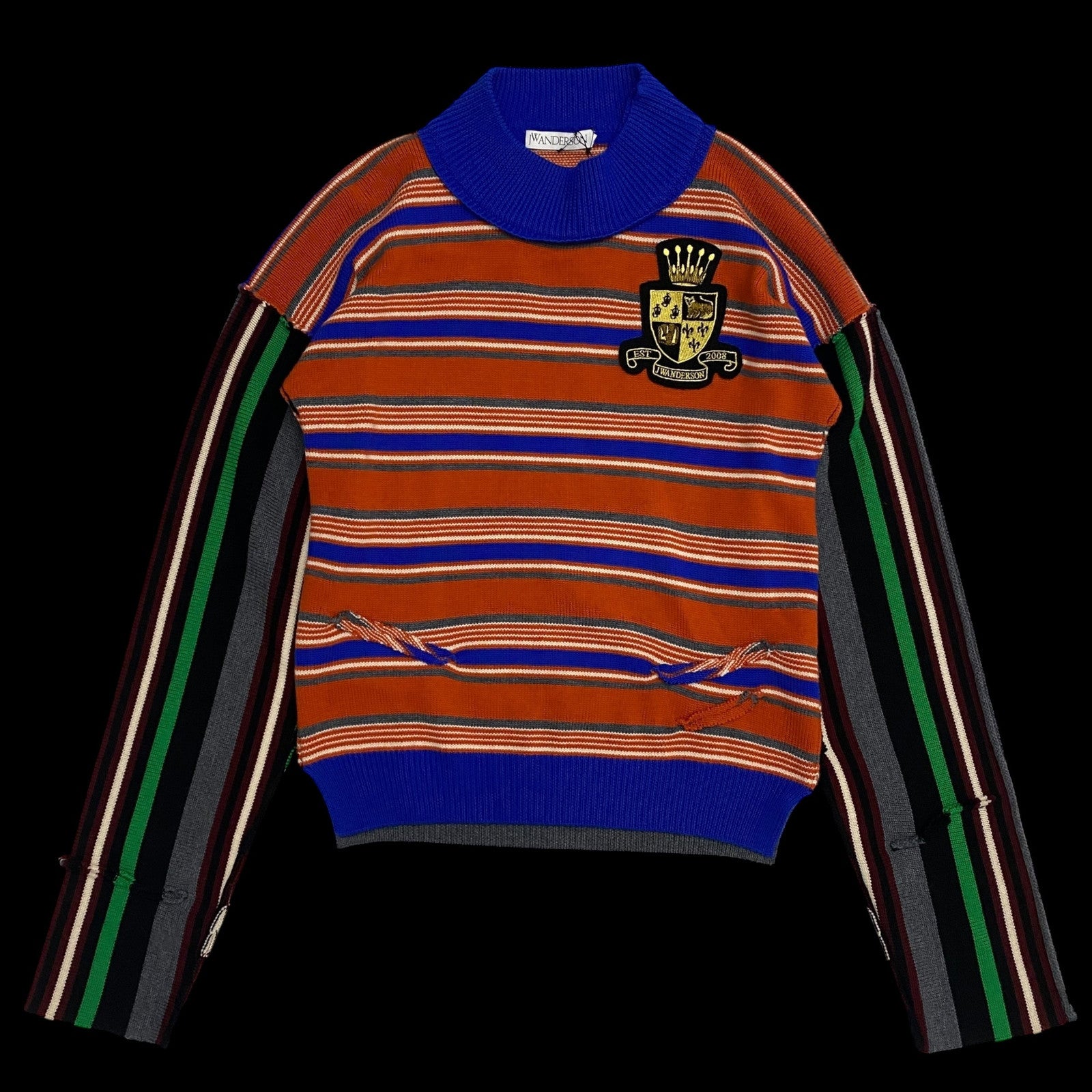 J.W. Anderson Deconstructed Logo Patch Striped Jumper (Size M)