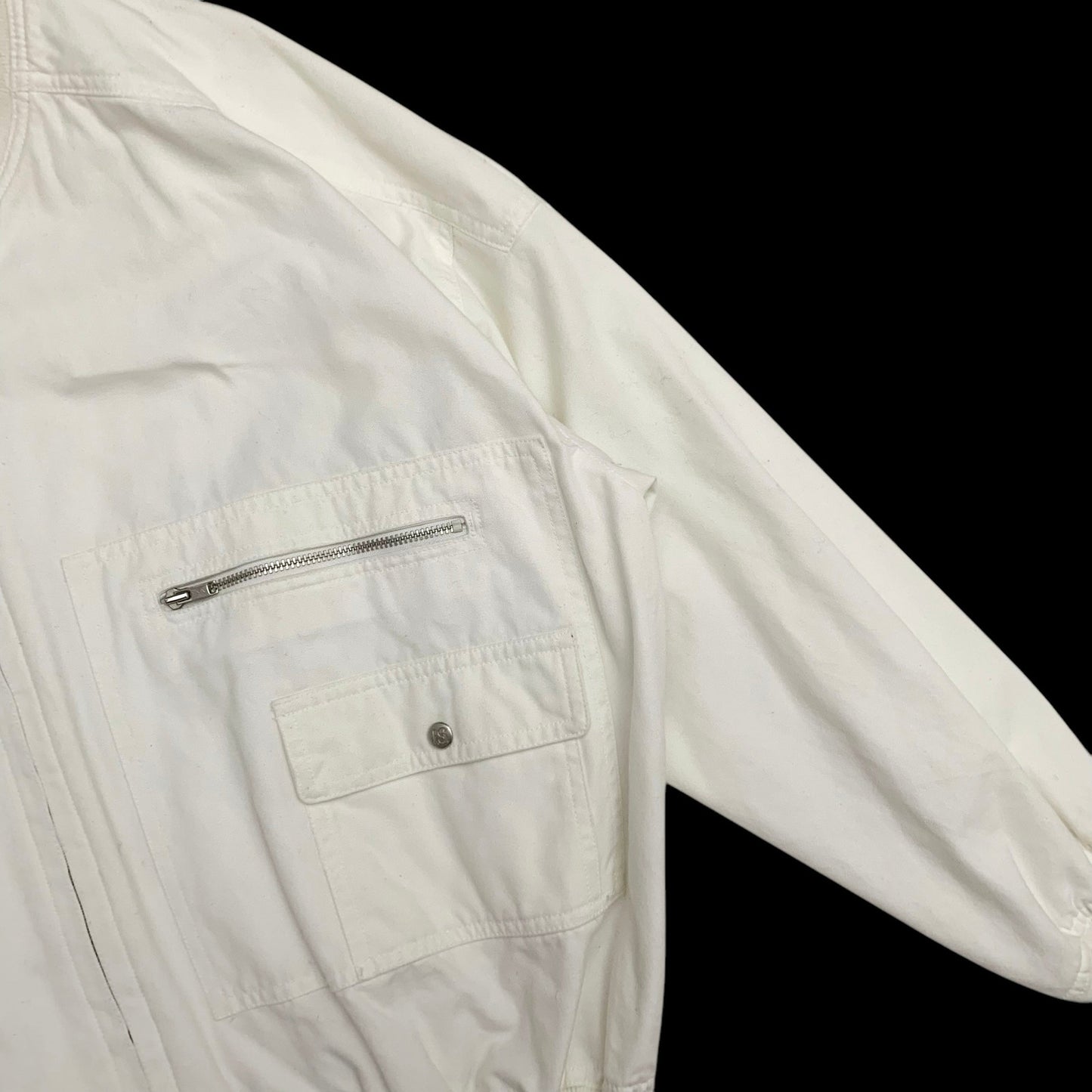 Issey Miyake Issey Sport AW1988 Care Label Bomber Jacket White (Fits M-L)
