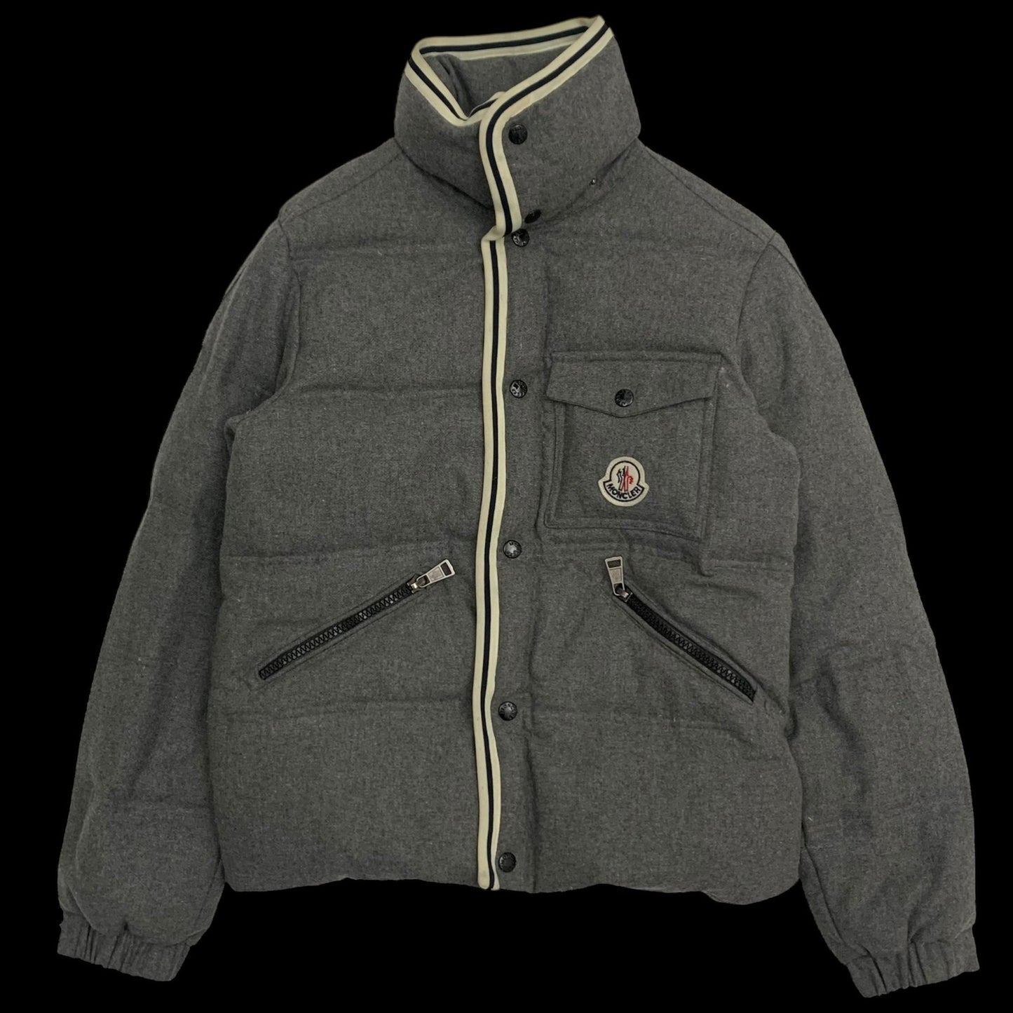 Moncler Vintage Branson Wool Down Jacket Grey (Fits M)