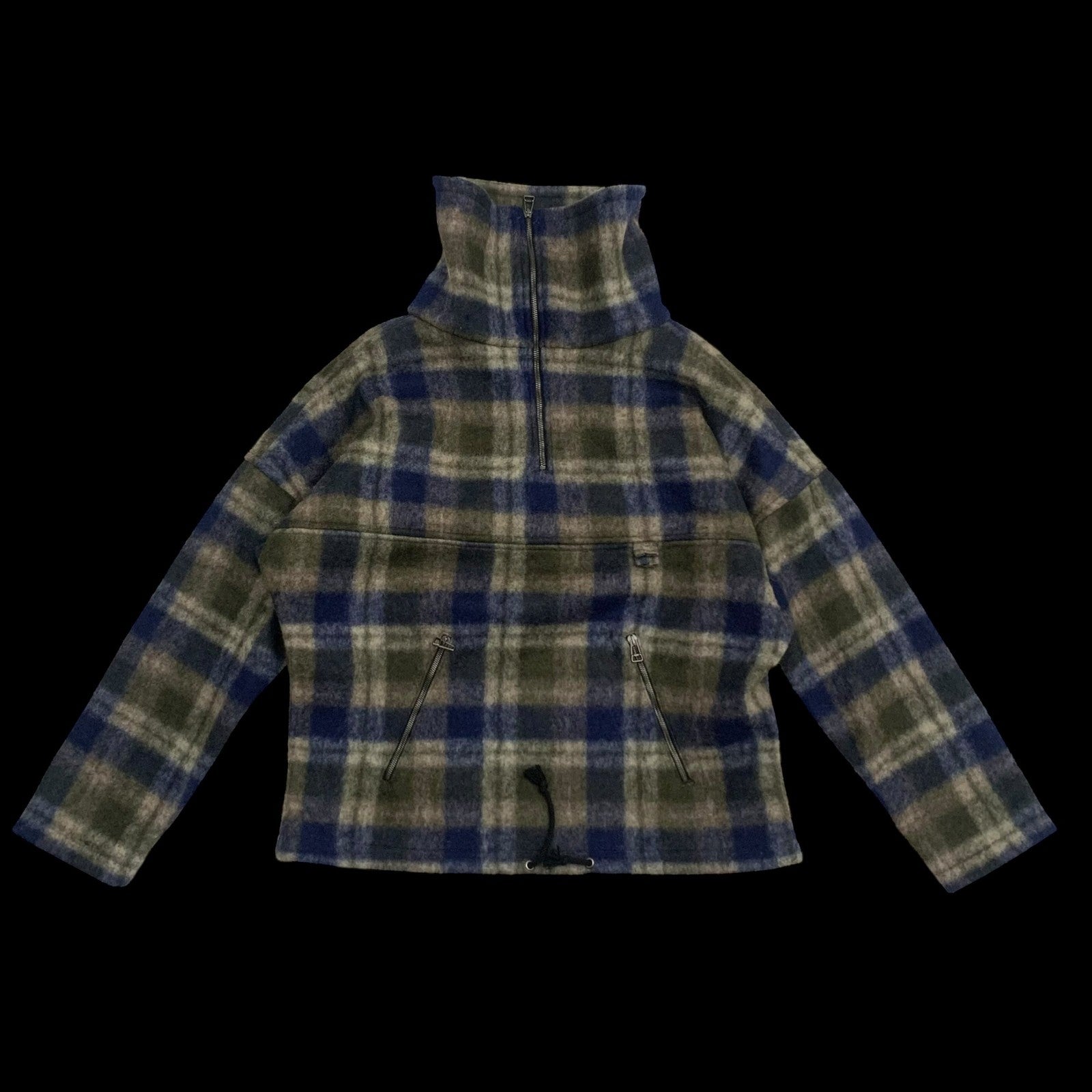 Reese Cooper AW18 Lone Pine High Neck Wool Check Pullover Jacket (Fits L-XL)