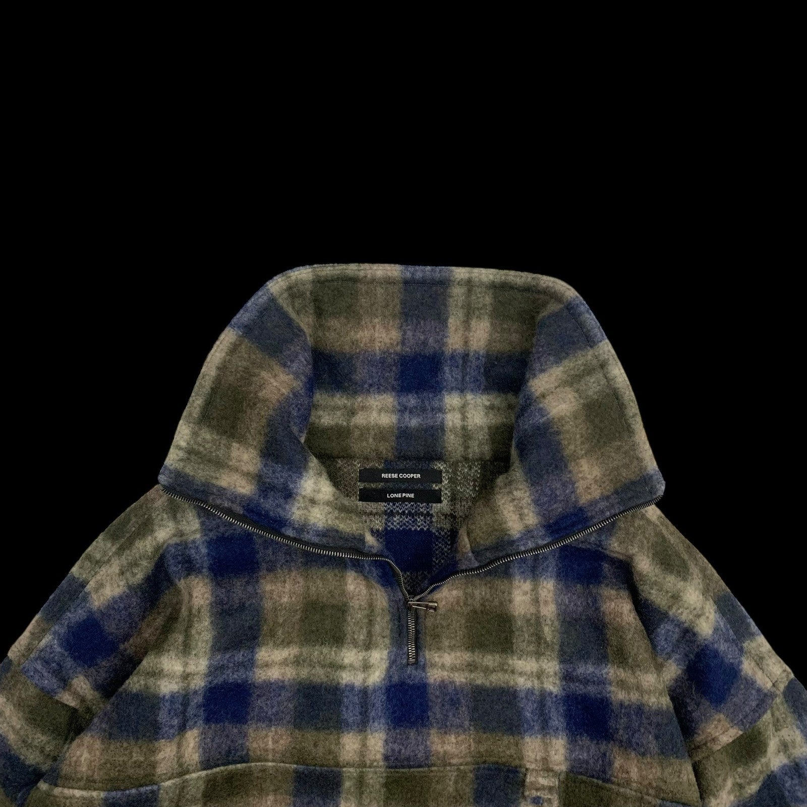 Reese Cooper AW18 Lone Pine High Neck Wool Check Pullover Jacket (Fits L-XL)