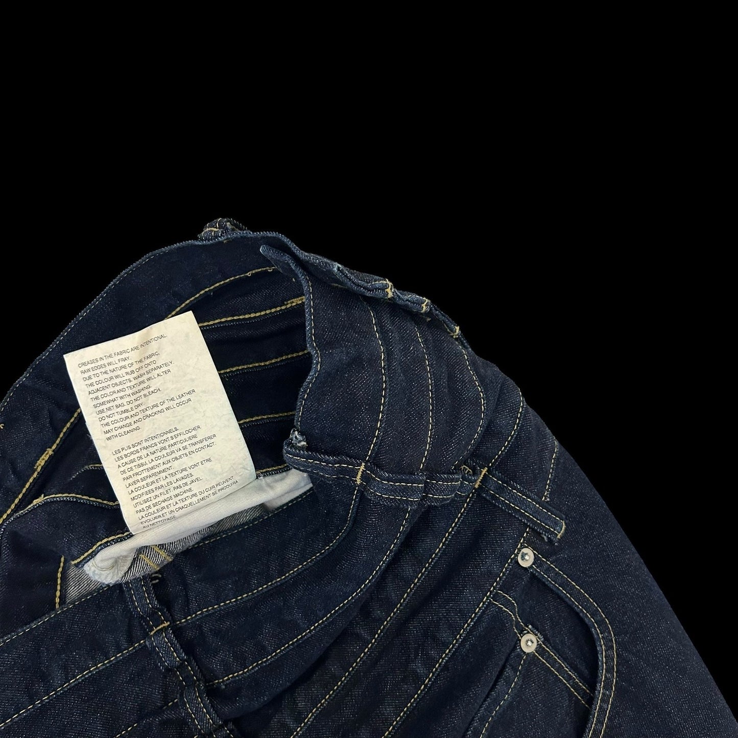 Ganryu AW12 Quintuple Waistband’ Stacked Wide Cut Jeans (Fits 36")