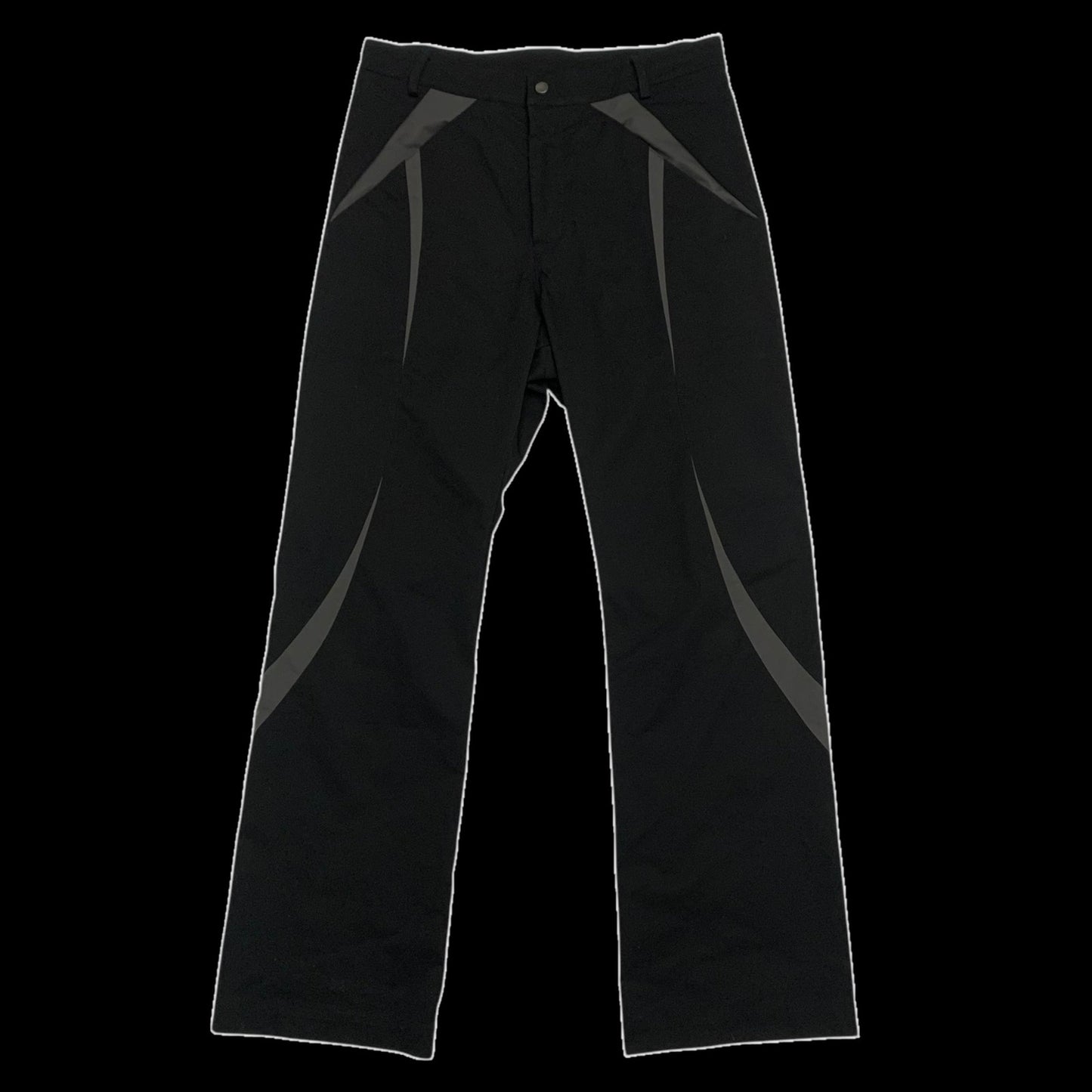 Moth Studios Panelled Nylon Pants Black / Grey (Size L)