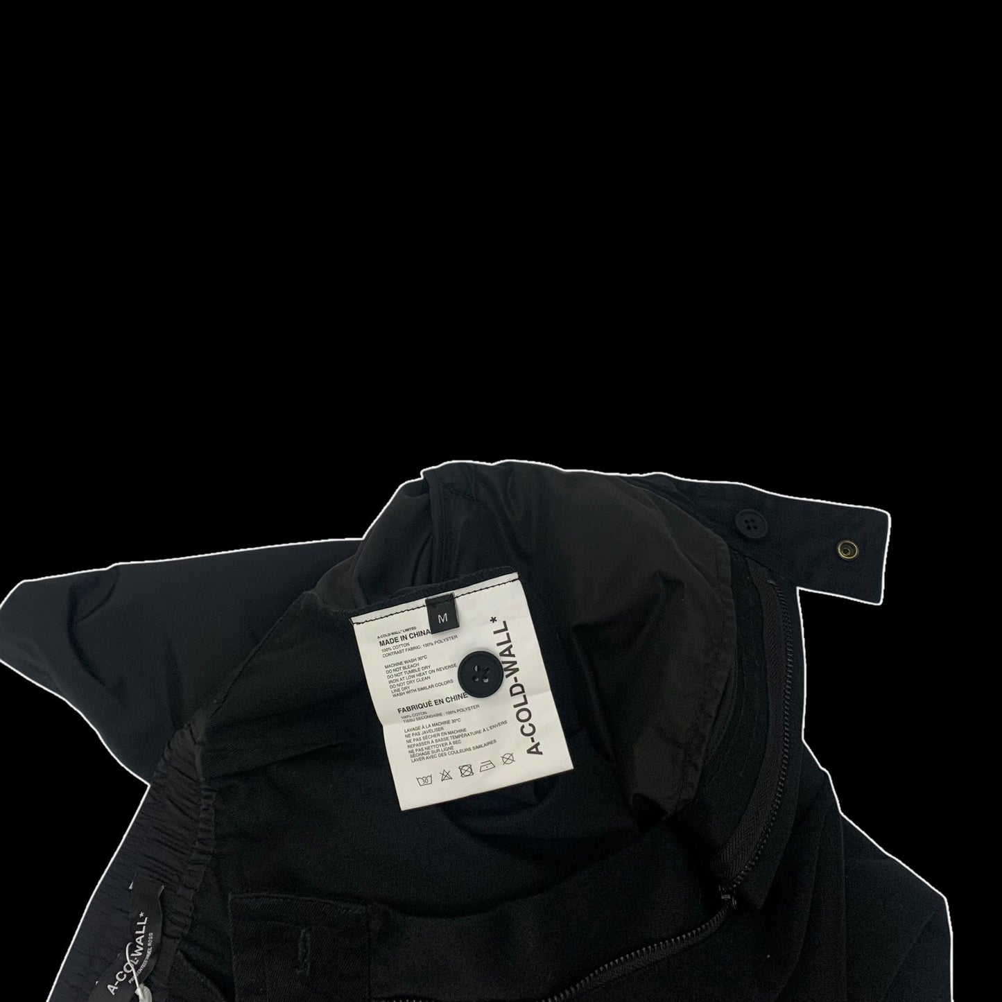 A-Cold-Wall Black Strata Cargo Shorts Black (Size M)