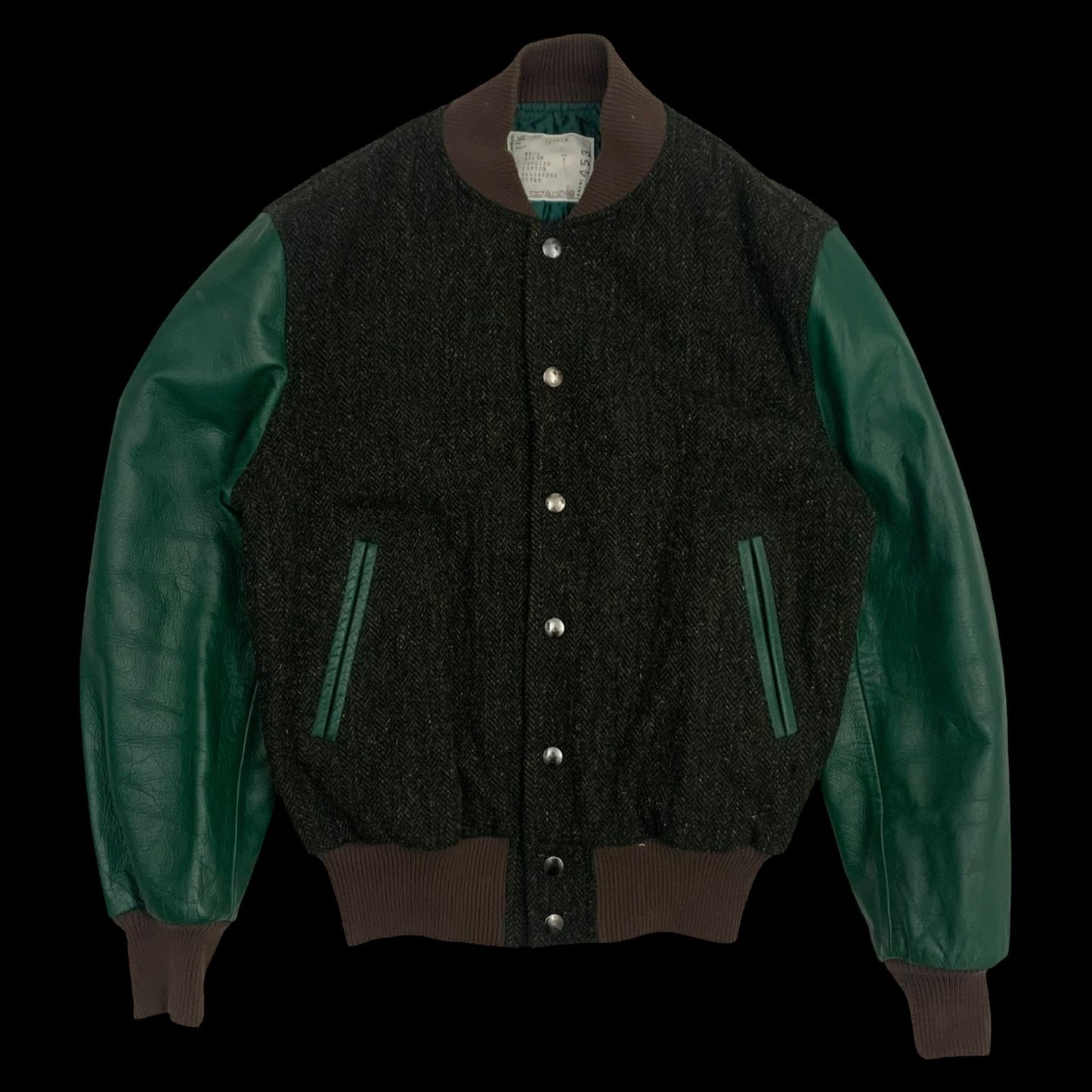 Sacai Colourblock Cowhide & Wool Stadium Jacket (Fits M)