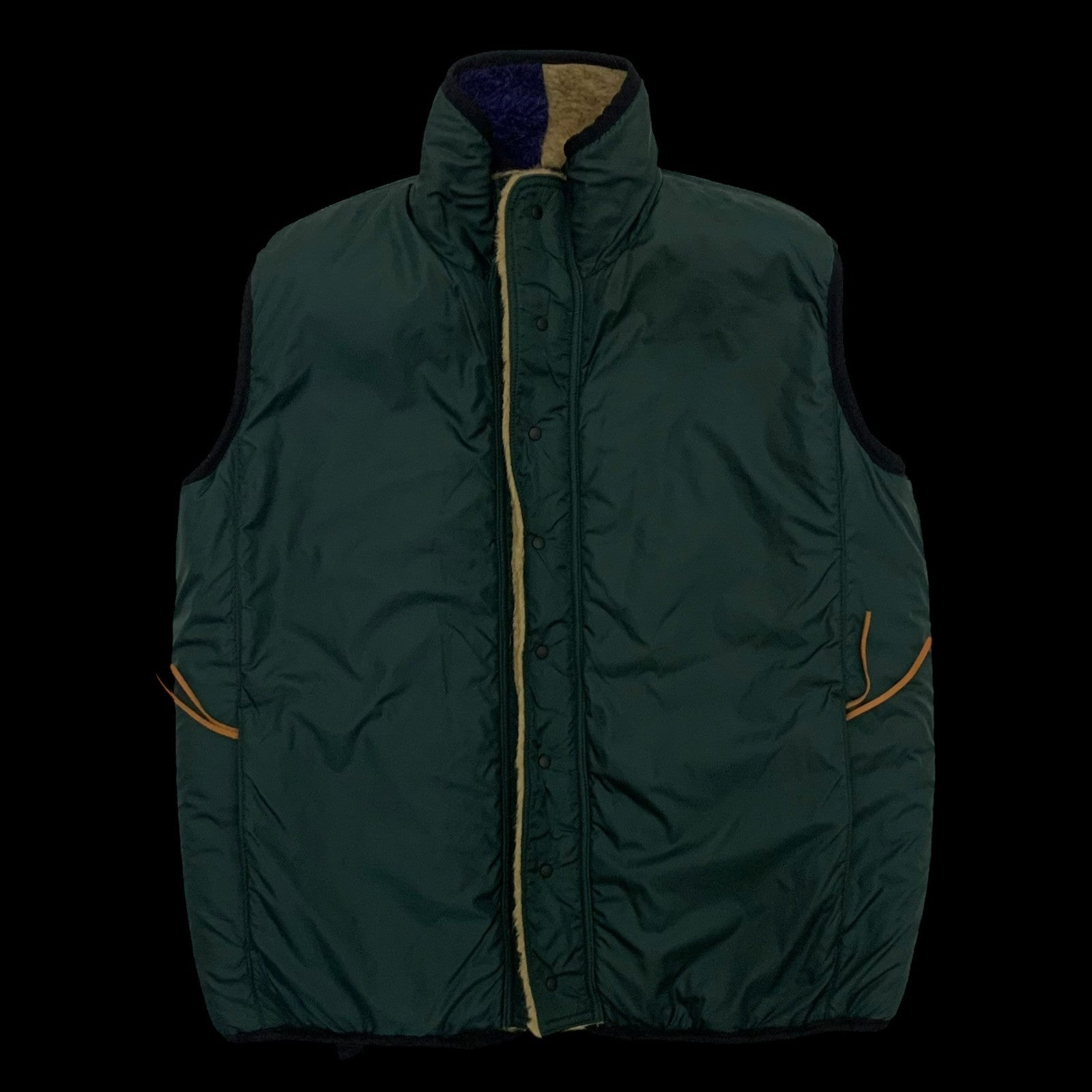 Kapital Reversible Wool Boa Fleece Colour Block Vest (Size S)