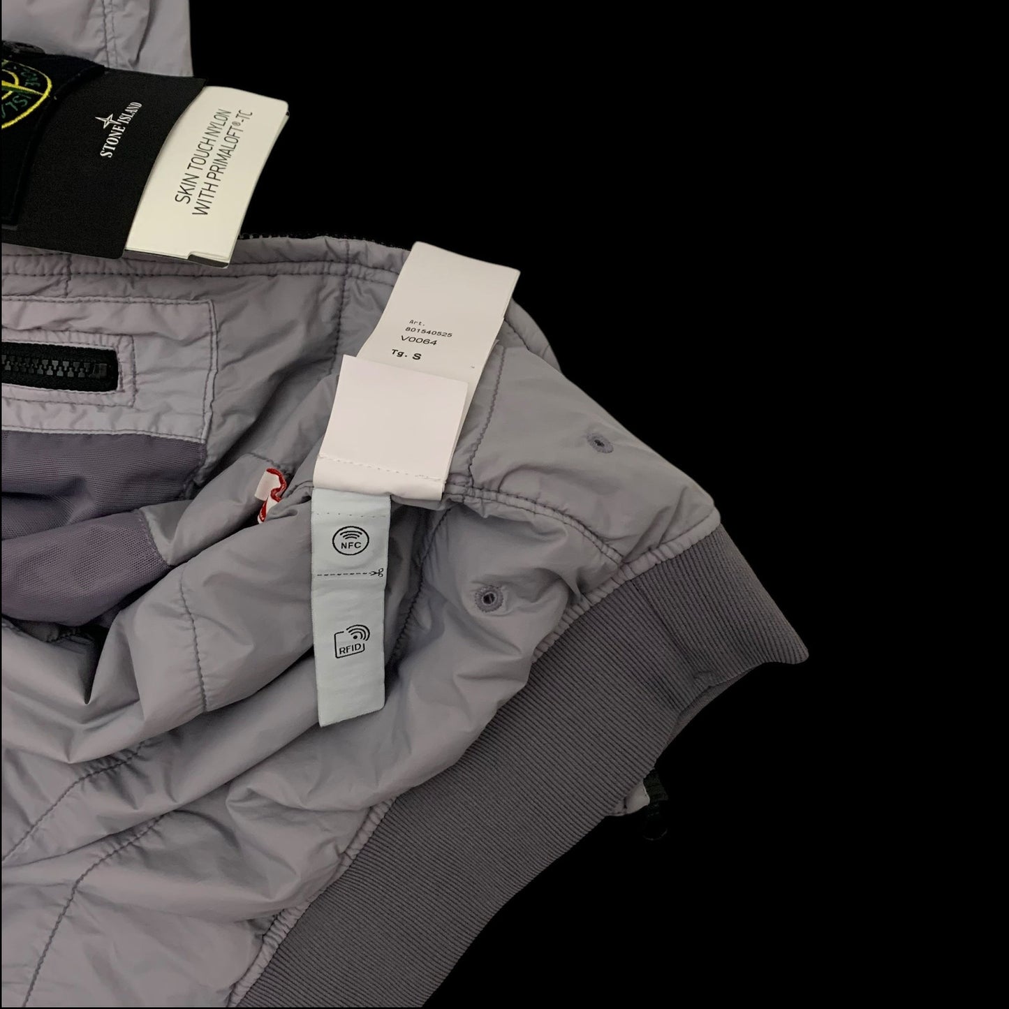 Stone Island Garment-Dyed Skin Touch Nylon Bomber Jacket Grey (Fits S-M)