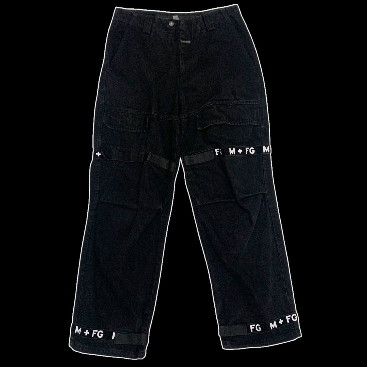 Marithe Francois Girbaud Shuttle Tape Cargo Jeans Black (W34)