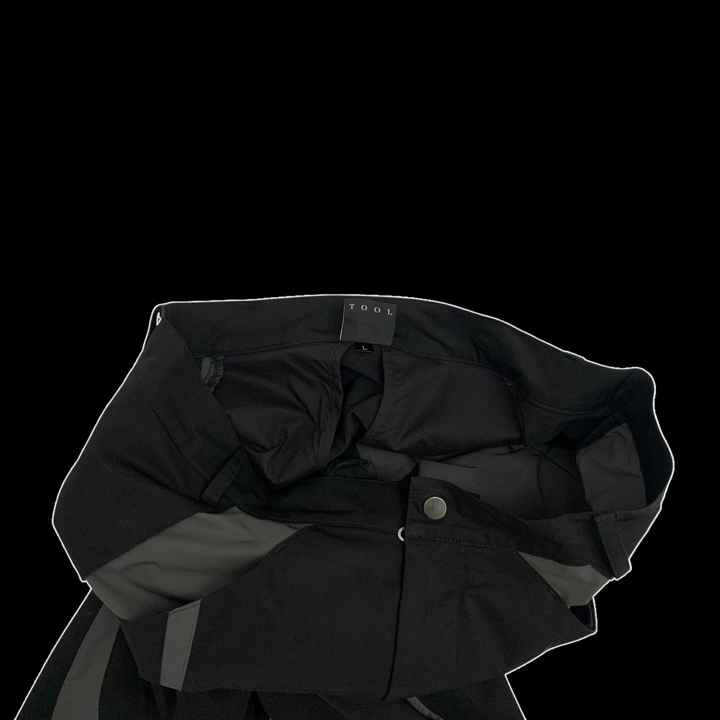 Moth Studios Panelled Nylon Pants Black / Grey (Size L)