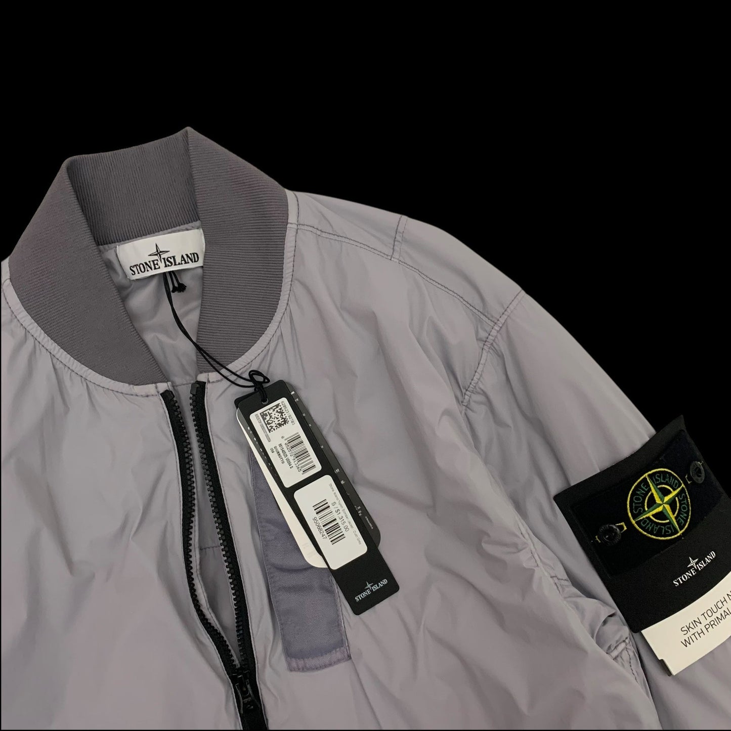 Stone Island Garment-Dyed Skin Touch Nylon Bomber Jacket Grey (Fits S-M)