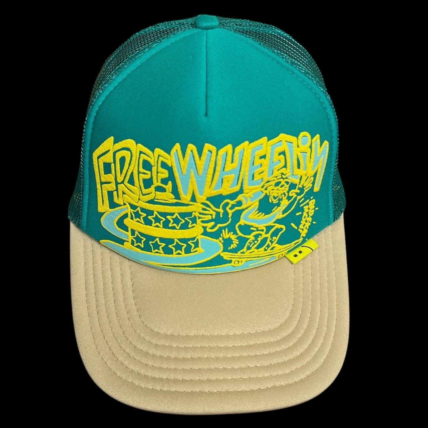 Kapital ‘Free Wheelin’ Trucker Cap Cream / Turquoise