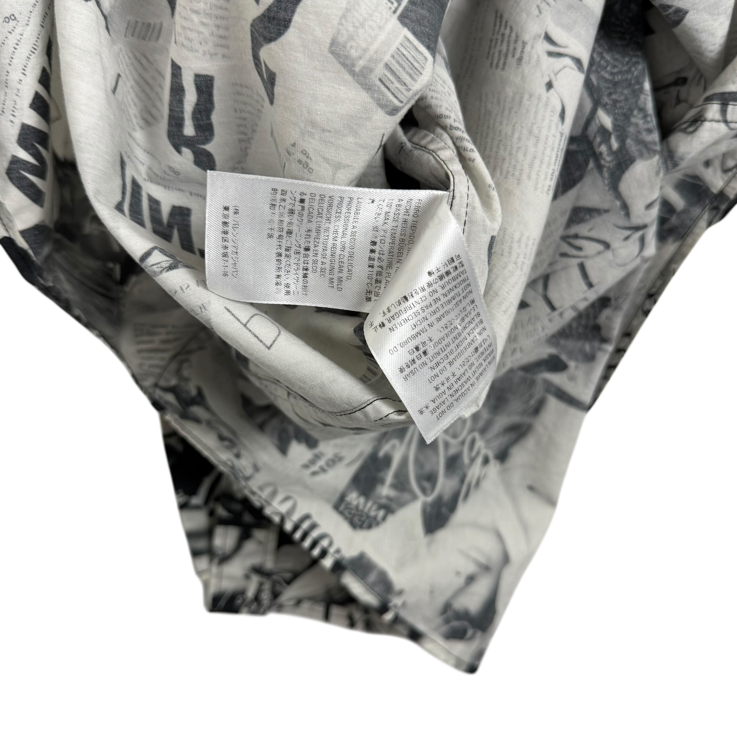 Balenciaga Magazine Print LS Shirt Black/White (fits L-XL)