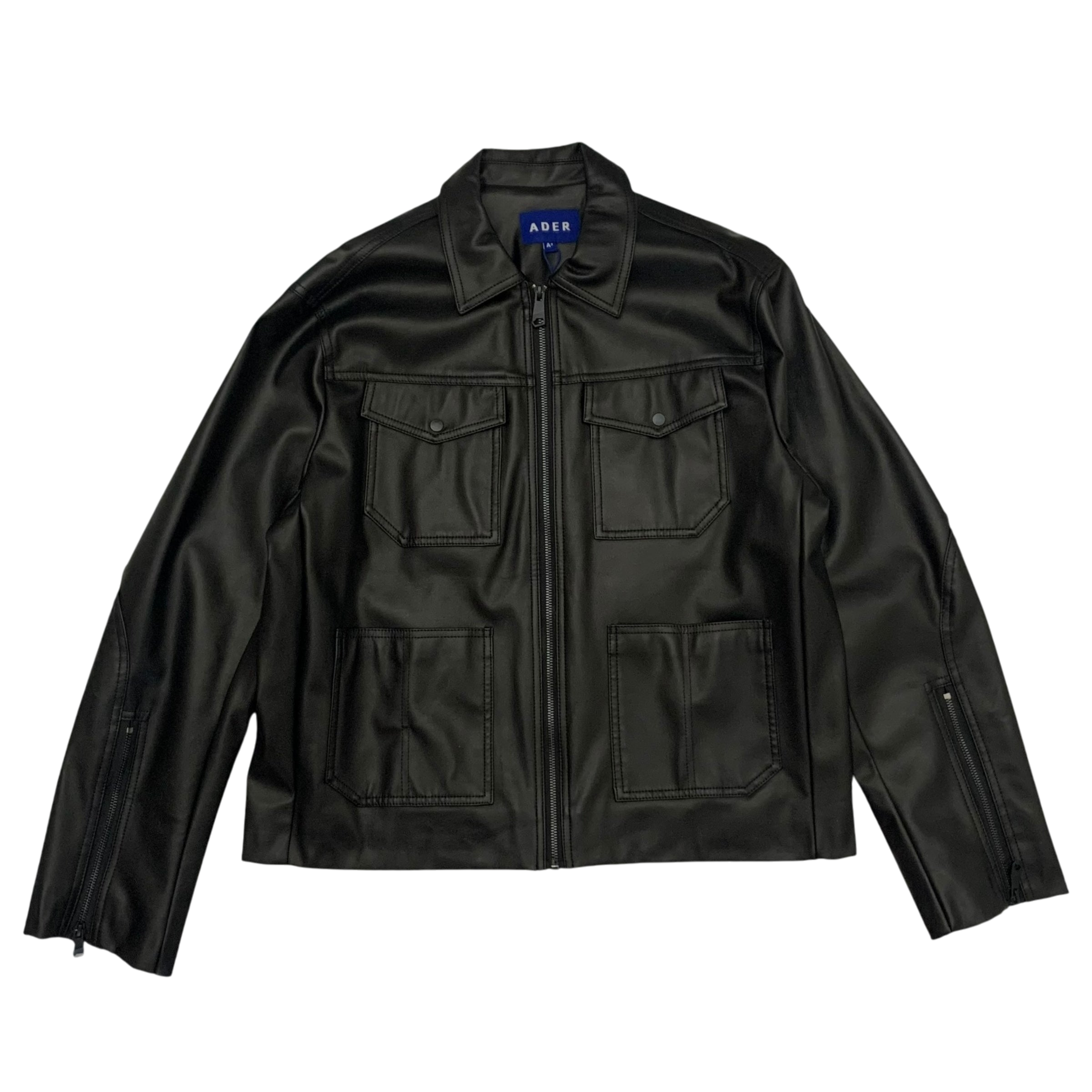 Ader Error FW21 Zip-Up Leather Jacket Black (Fits L)