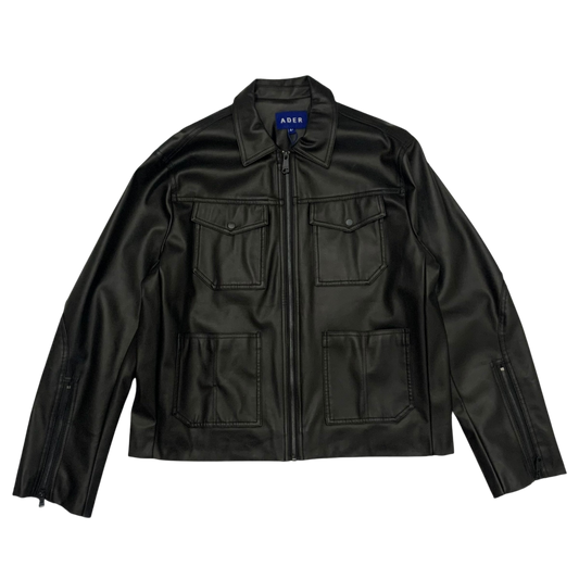 Ader Error FW21 Zip-Up Leather Jacket Black (Fits L)