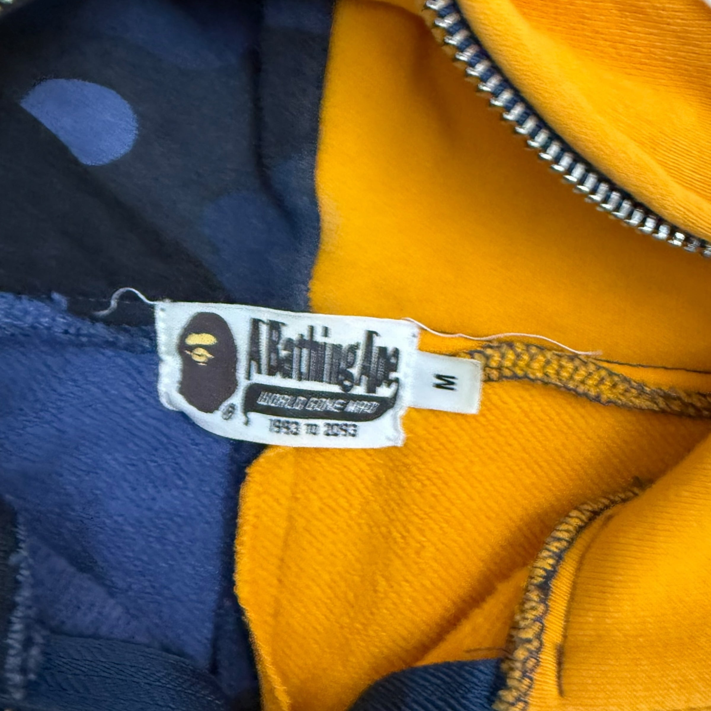 BAPE (A Bathing Ape) Tiger Shark Zip-Up Hoodie Yellow/Blue (Size M)
