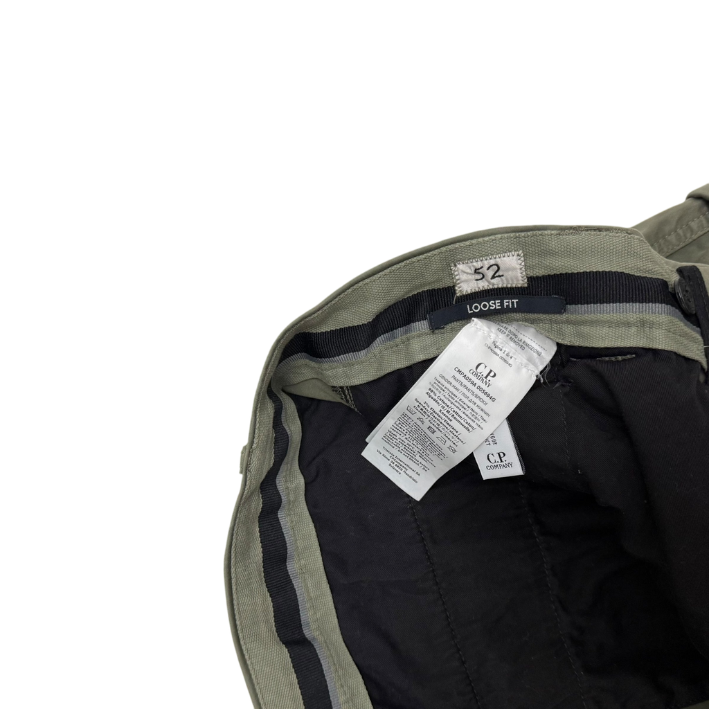 C.P. Company Loose Fit Cargo Trousers Olive Green (Size XL)