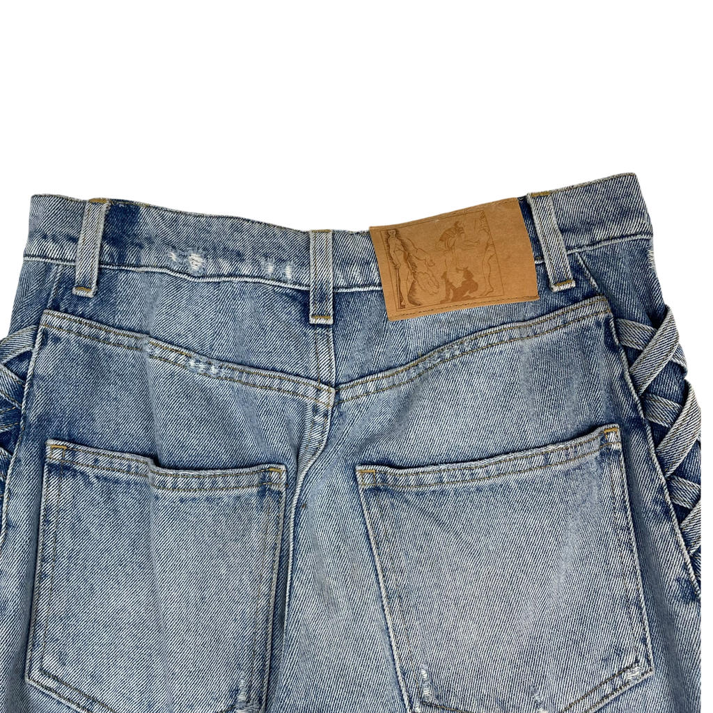 Martine Rose Lace-Up Denim Jeans Blue (Size S)