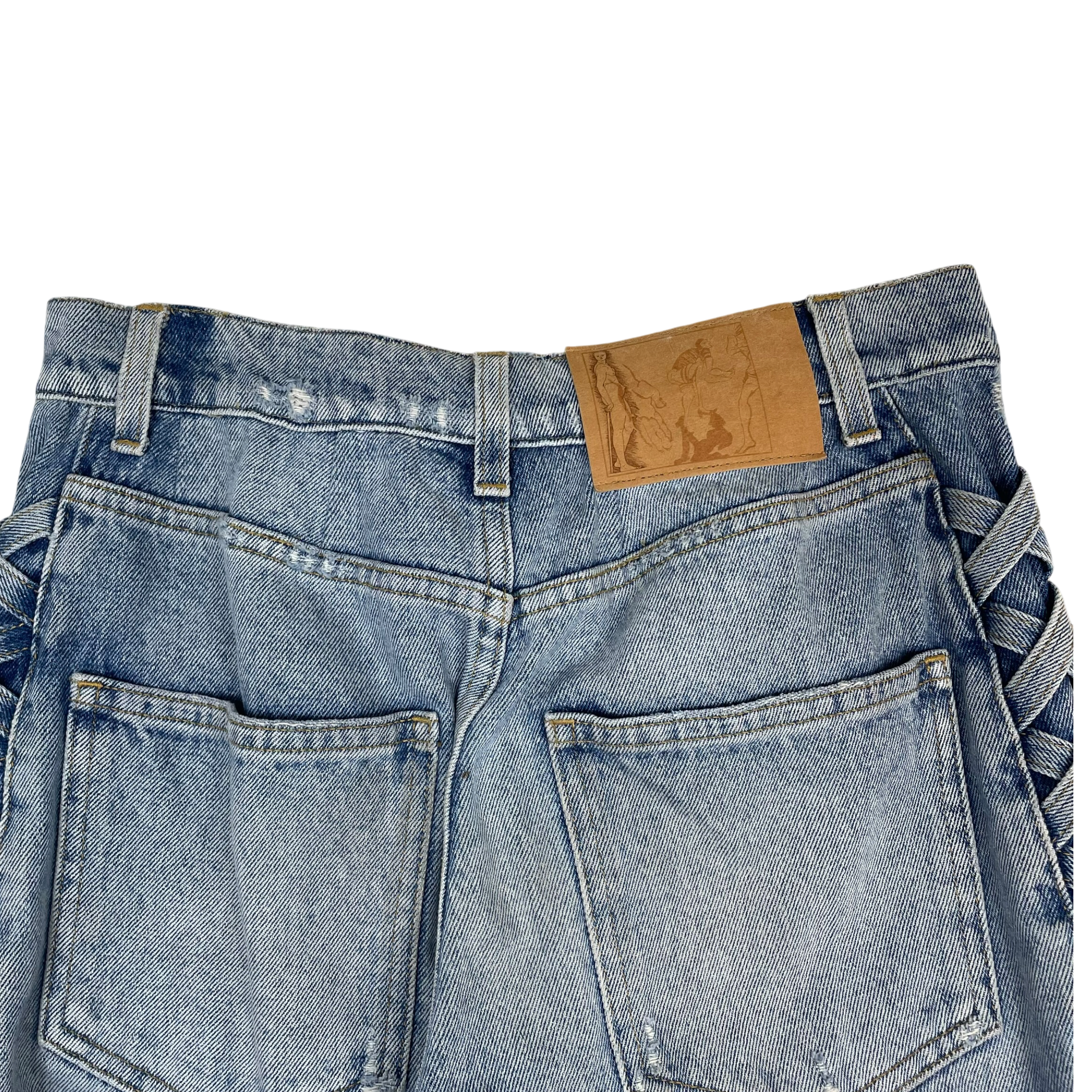Martine Rose Lace-Up Denim Jeans Blue (Size S)