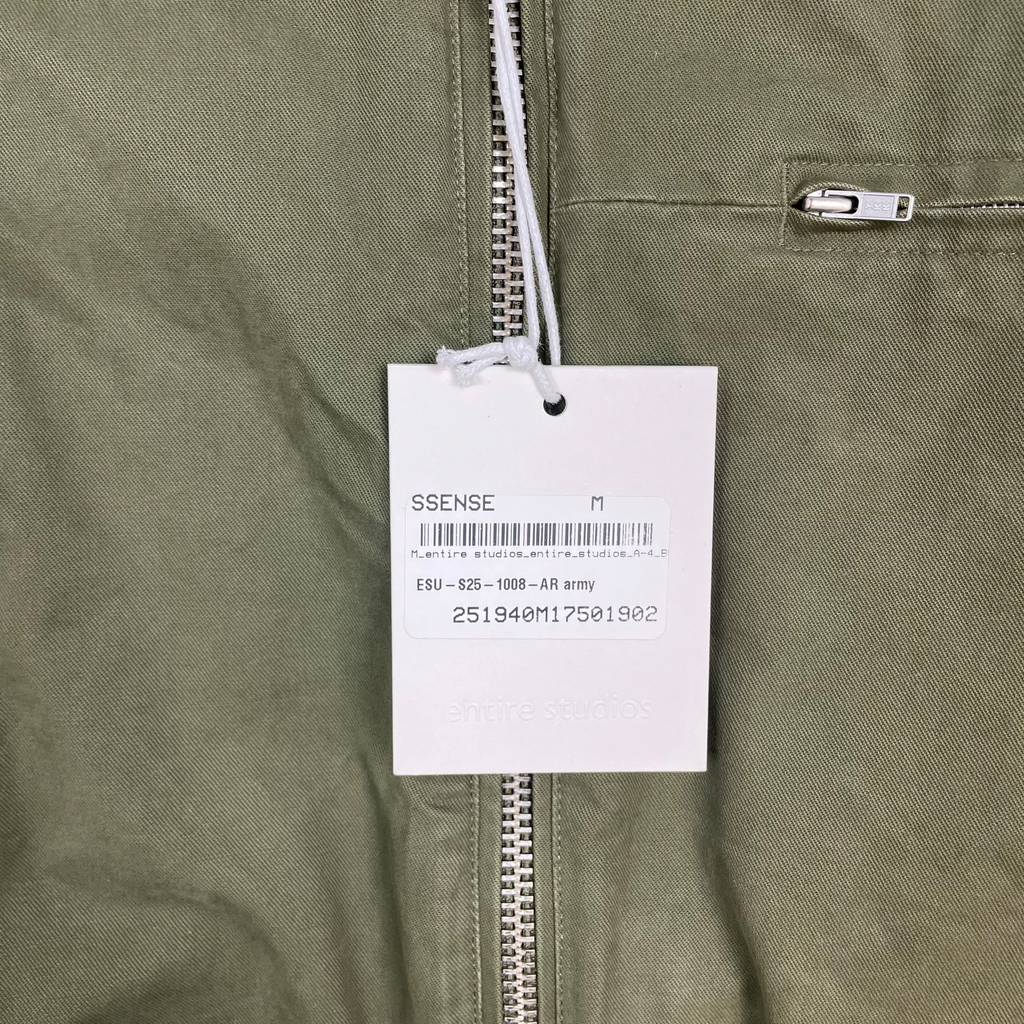 Entire Studios SS25 A-4 Bomber Jacket Khaki Green (Size M)