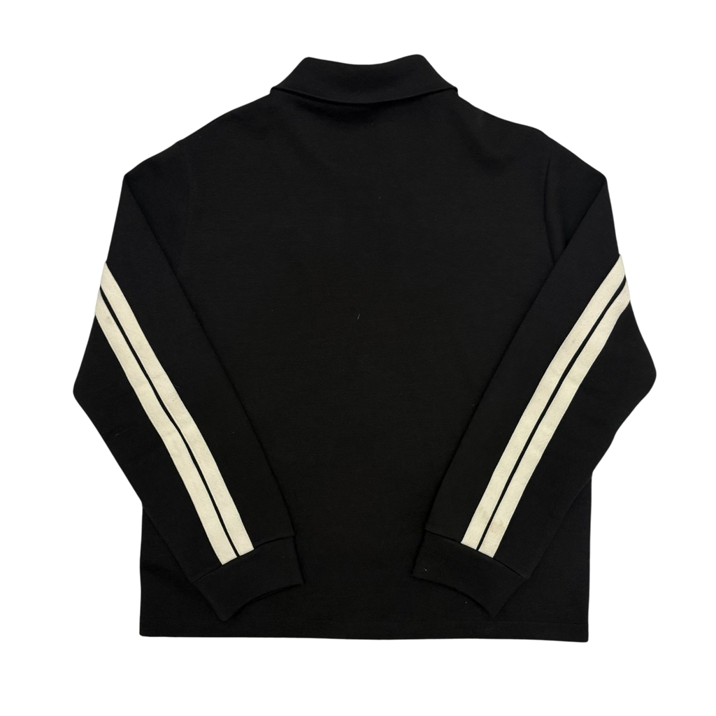 Palm Angels Wool Blend Collar Knit Track Jacket Black/Off White (Size L)