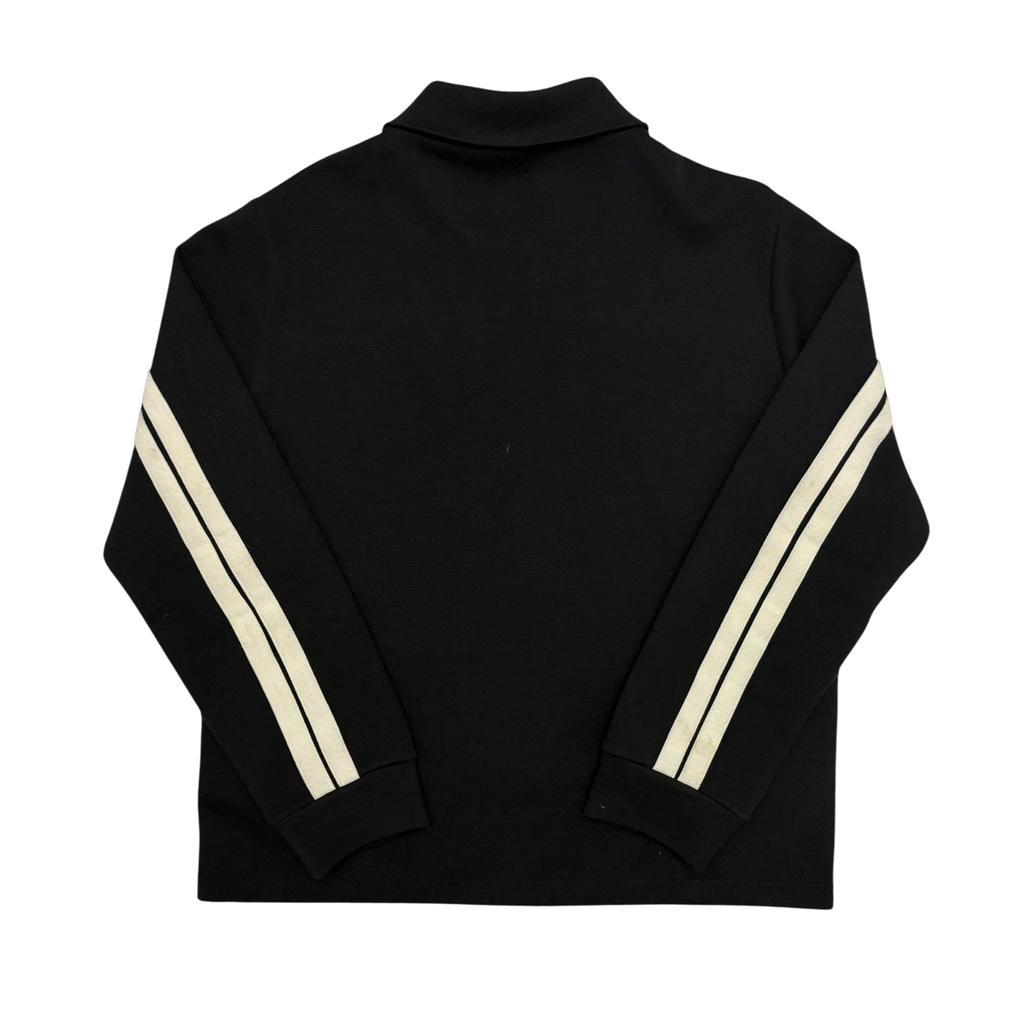 Palm Angels Wool Blend Collar Knit Track Jacket Black/Off White (Size L)
