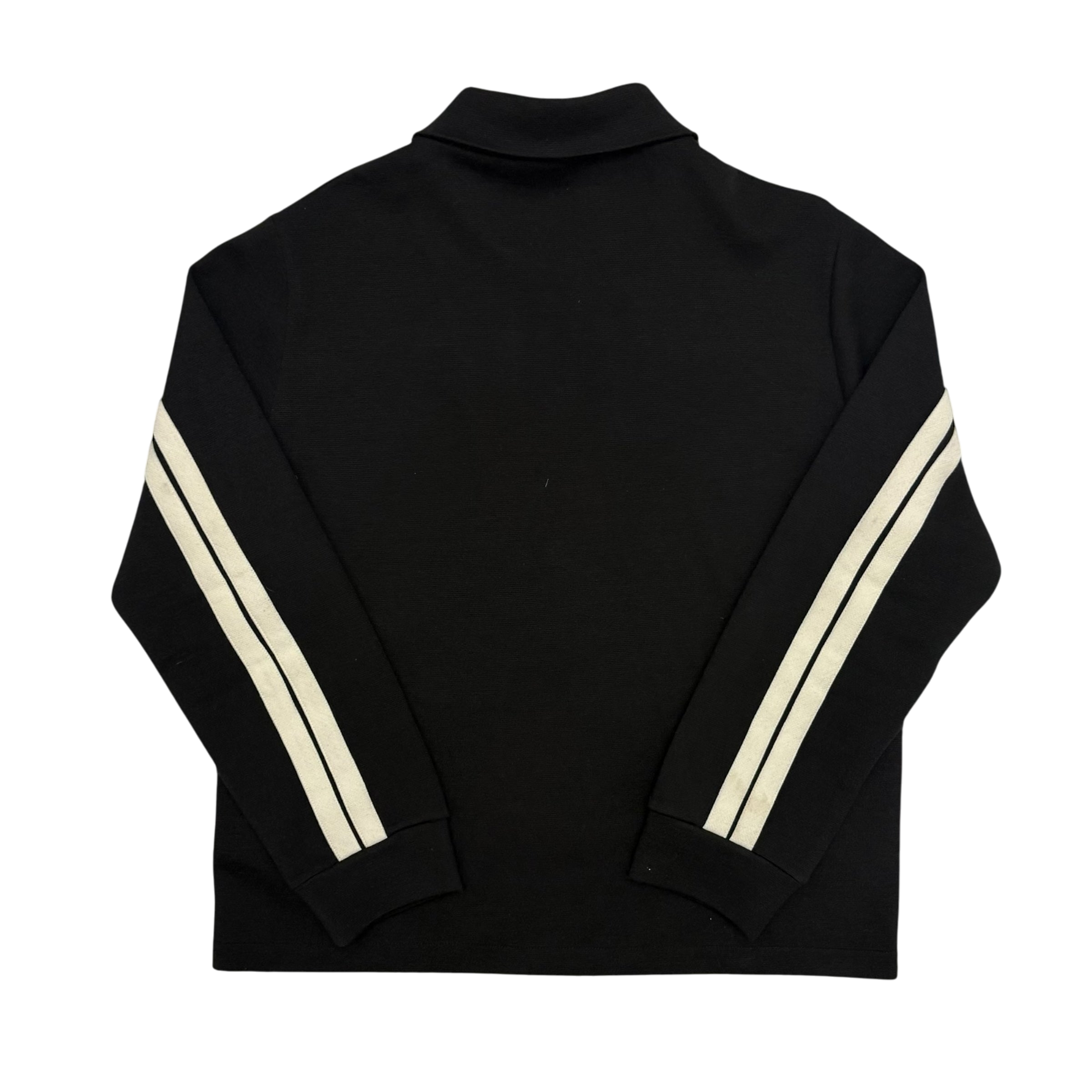 Palm Angels Wool Blend Collar Knit Track Jacket Black/Off White (Size L)