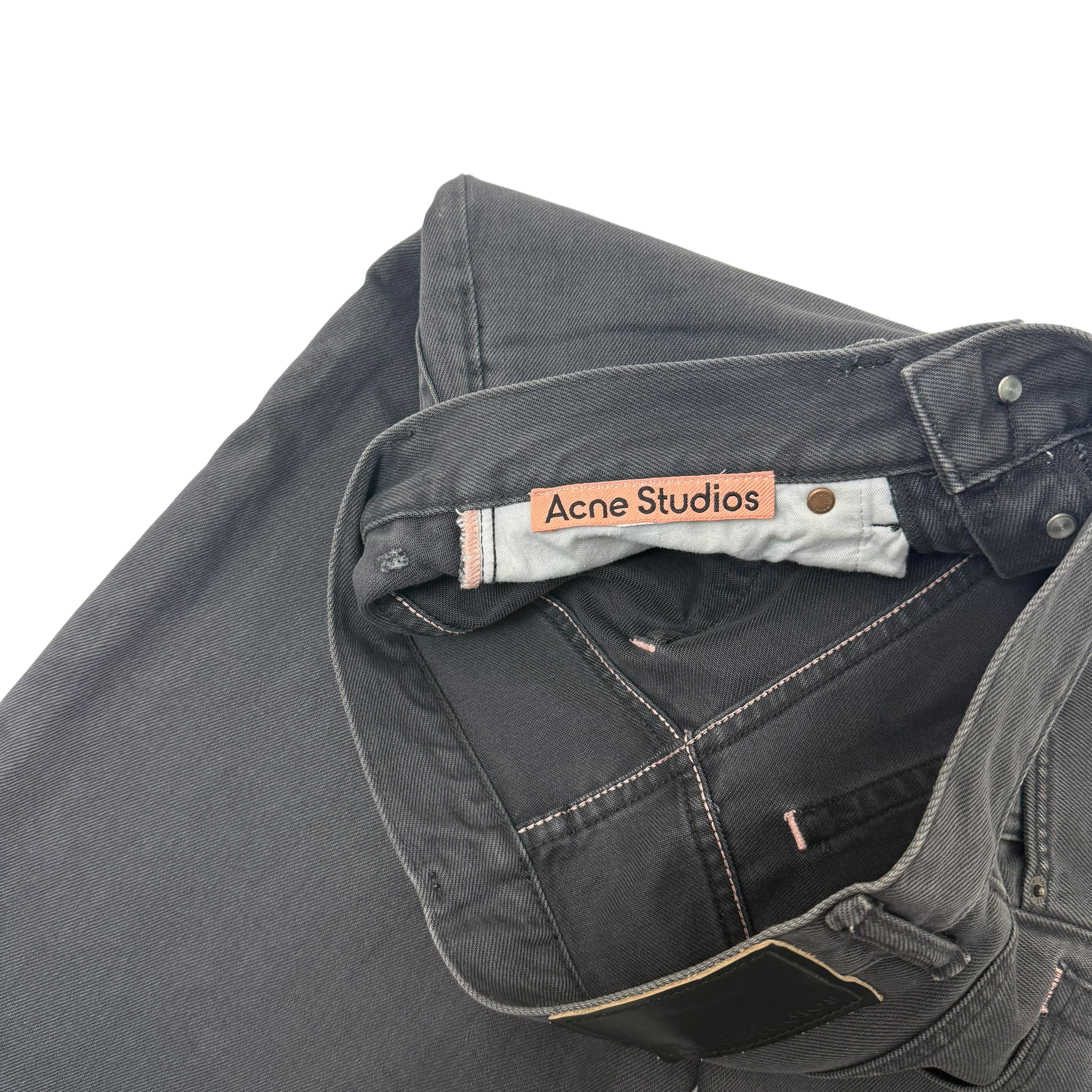Acne Studios Loose Fit Denim Shorts Washed Grey (Fits 30”)