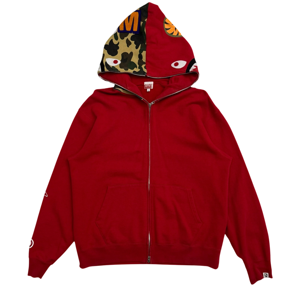 BAPE (A Bathing Ape) 2006 Aoyama Limited Shark Zip-Up Hoodie Red (Size L)