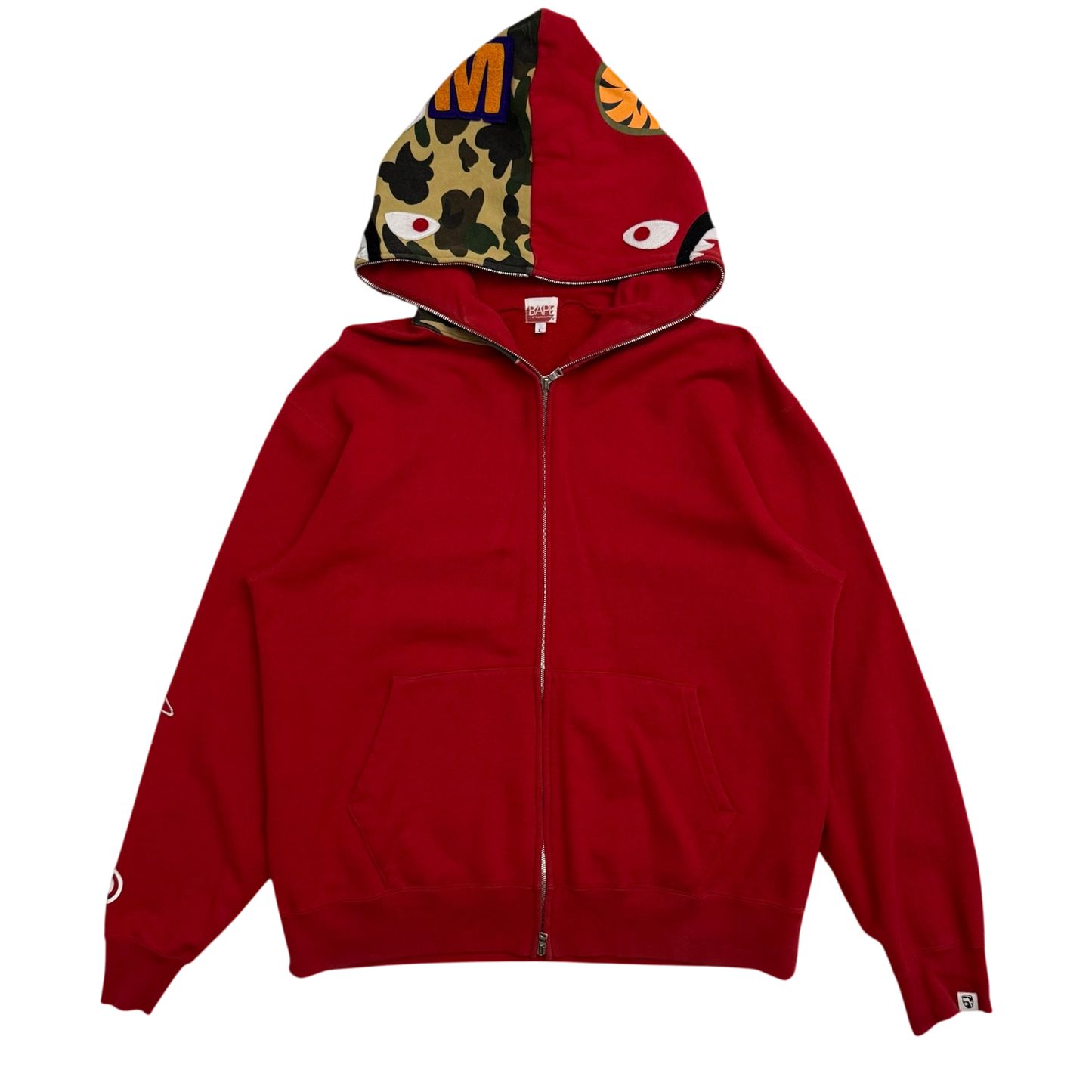 BAPE (A Bathing Ape) 2006 Aoyama Limited Shark Zip-Up Hoodie Red (Size L)