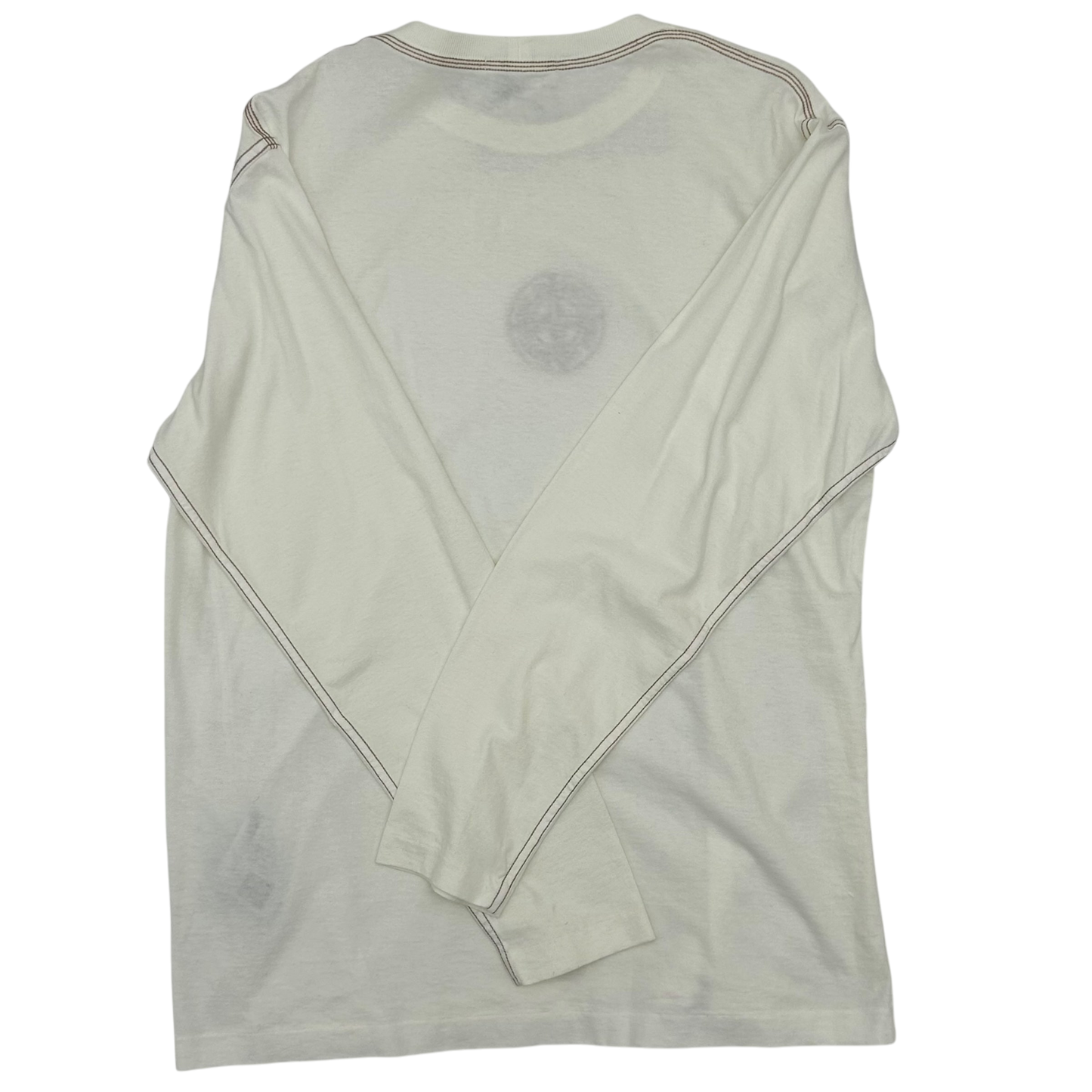 Stone Island Embodied Logo Long Sleeve Shirt White (Fits L/XL)