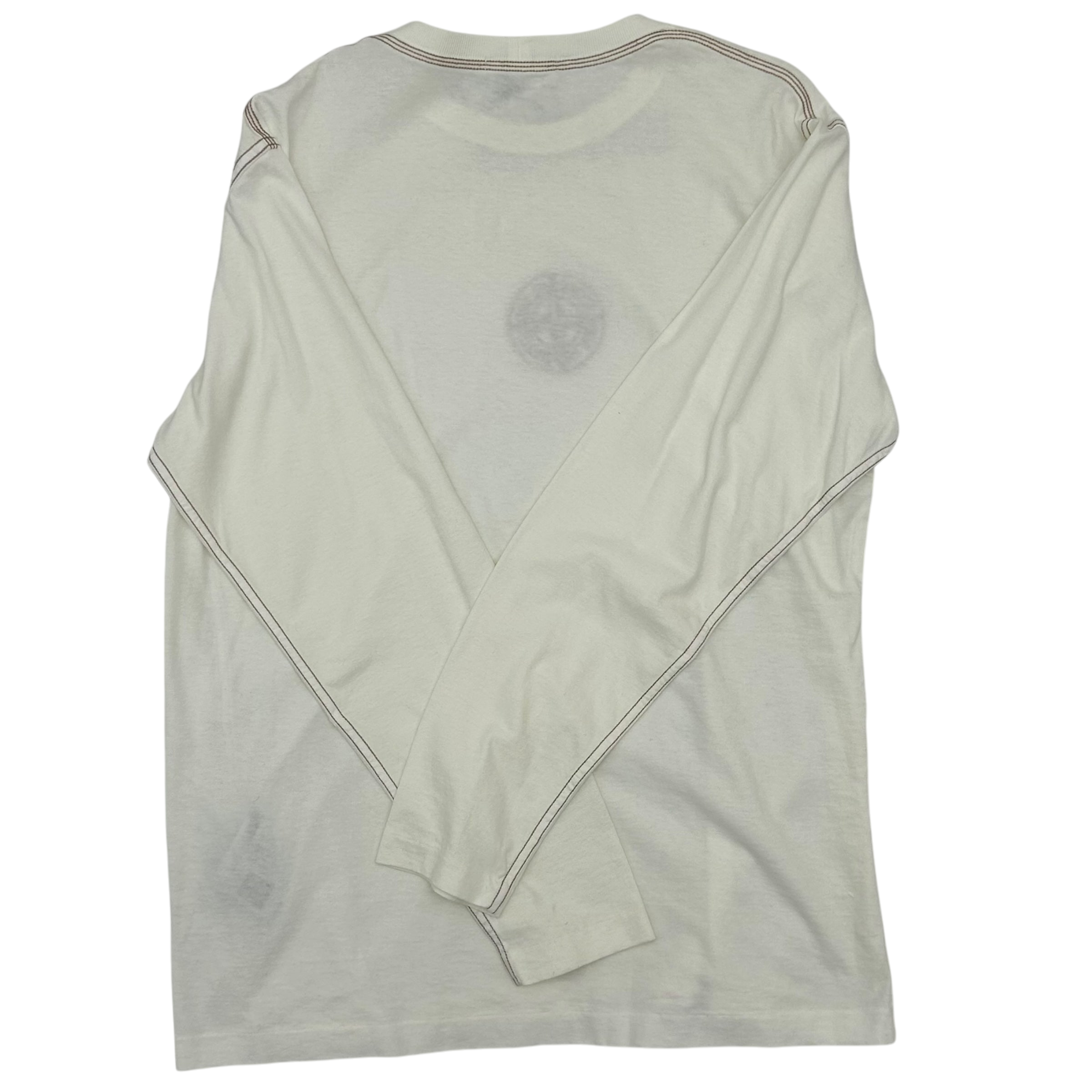 Stone Island Embodied Logo Long Sleeve Shirt White (Fits L/XL)