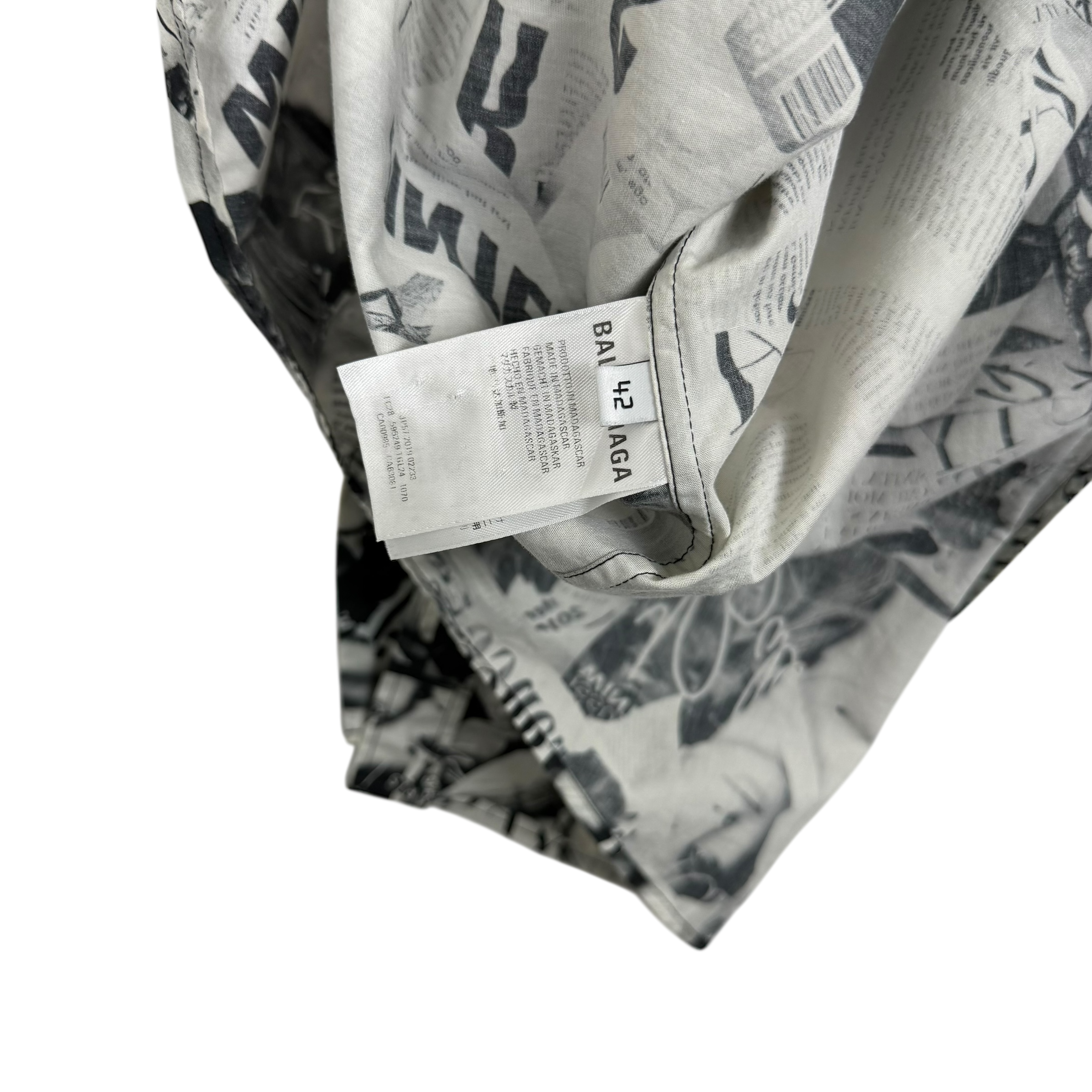 Balenciaga Magazine Print LS Shirt Black/White (fits L-XL)