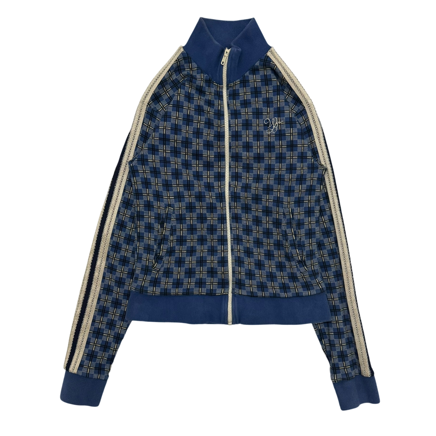 Wales Bonner London Checked Track Jacket Blue (Fits S-M womens)