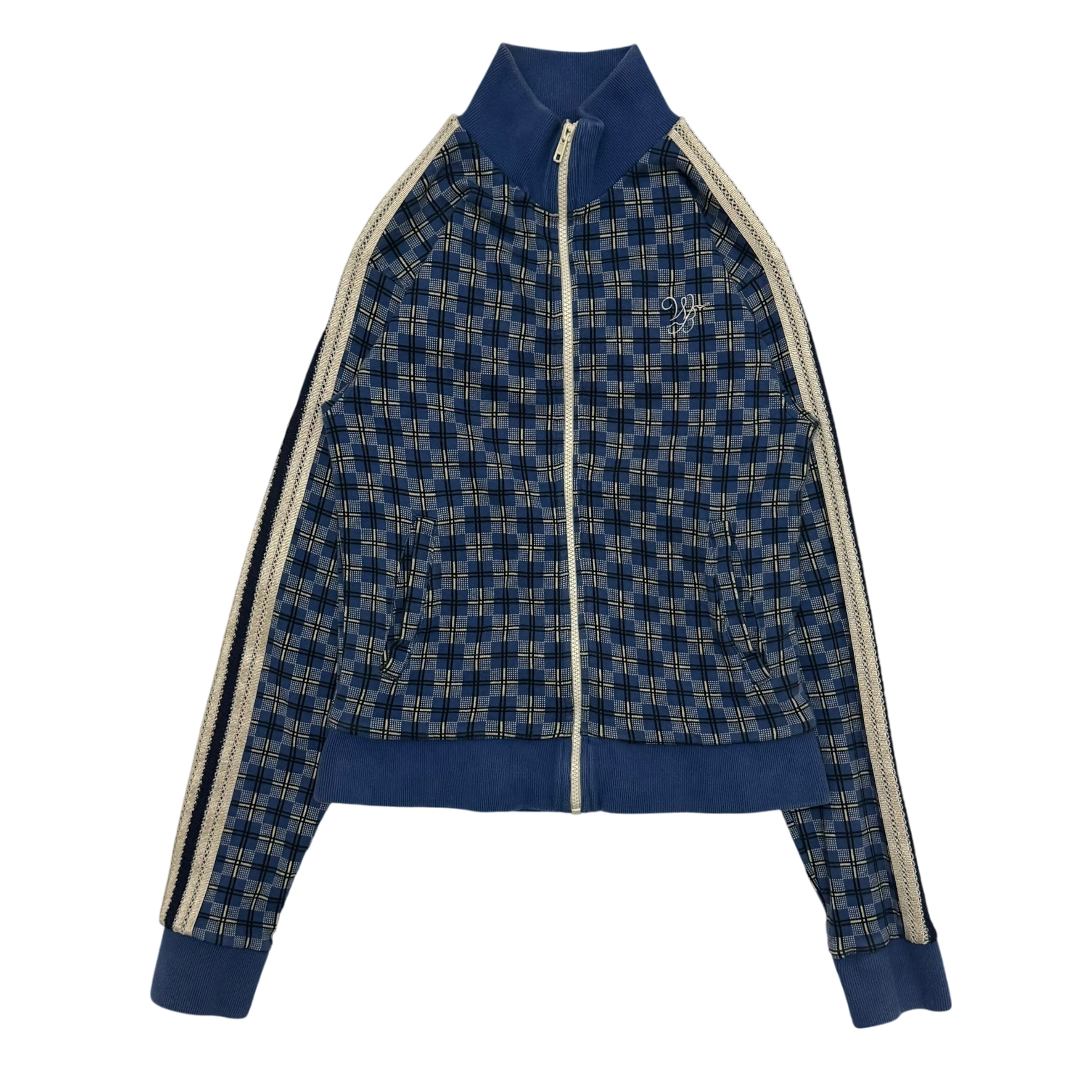 Wales Bonner London Checked Track Jacket Blue (Fits S-M womens)