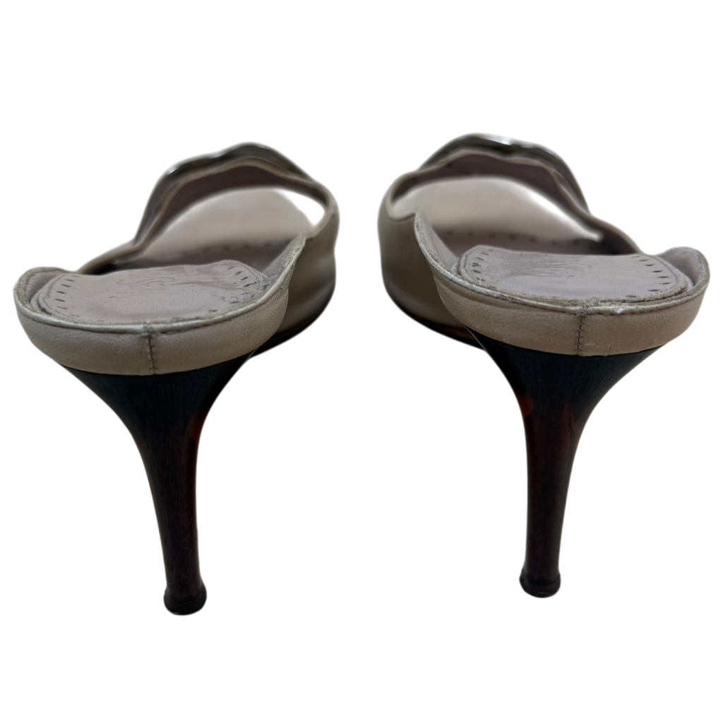 Saint Laurent Tom Ford Era SS2003 Rive Gauche Sandals Taupe (Size EU37)