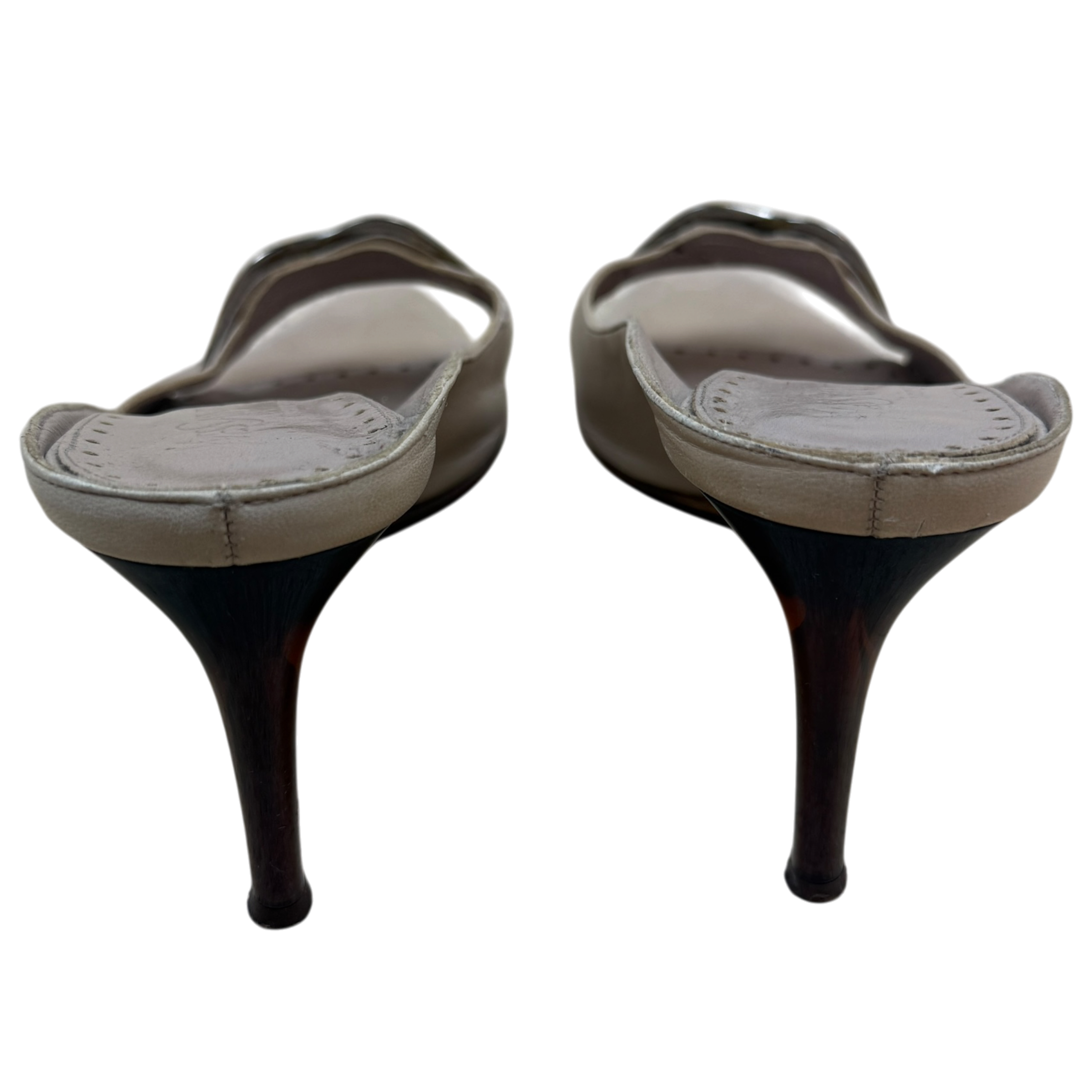 Saint Laurent Tom Ford Era SS2003 Rive Gauche Sandals Taupe (Size EU37)