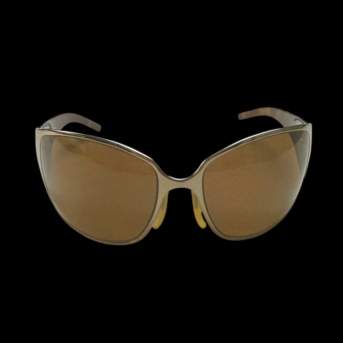 Fendi Metallic Shield Wrap Sunglasses Brown