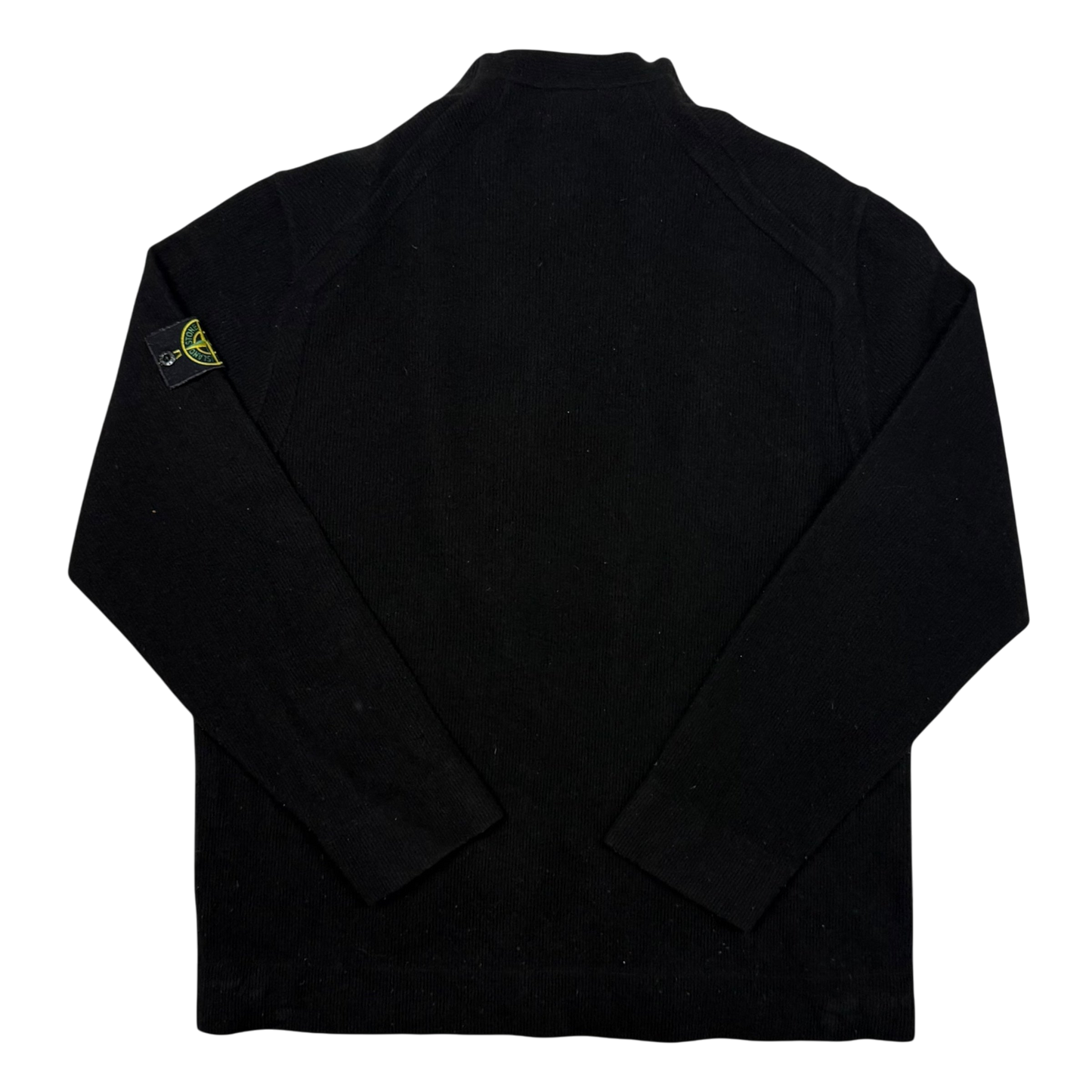 Stone Island 90s Mock Neck Wool Knit Sweatshirt Black (Size XXL)