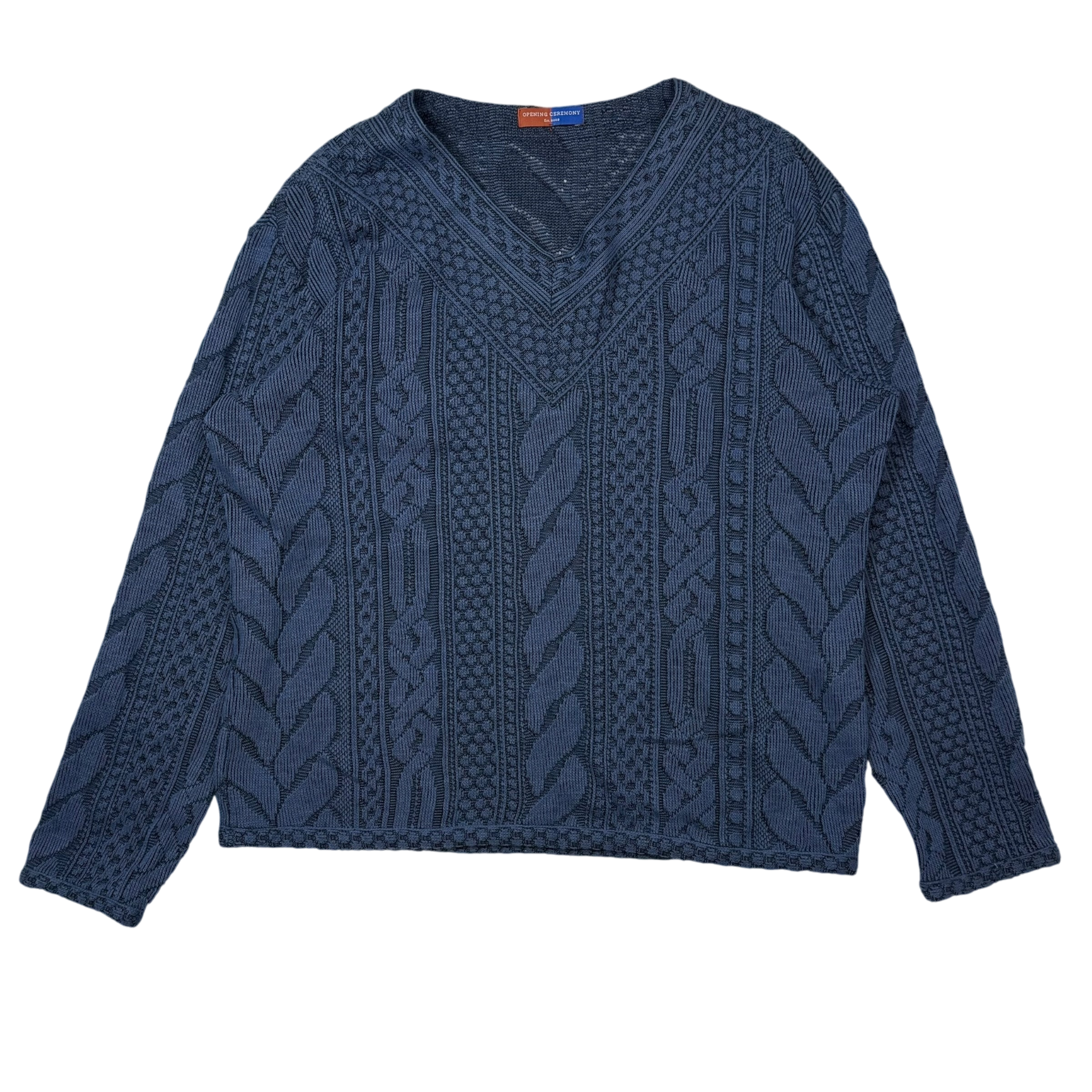 Opening Ceremony Wool Blend V-Neck Sweatshirt Blue (fits M-L)