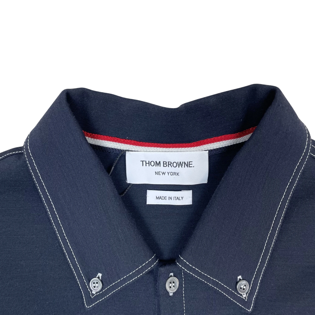 Thom Browne Classic Pique 4-Bar Polo Shirt Navy (Size 4/XL)