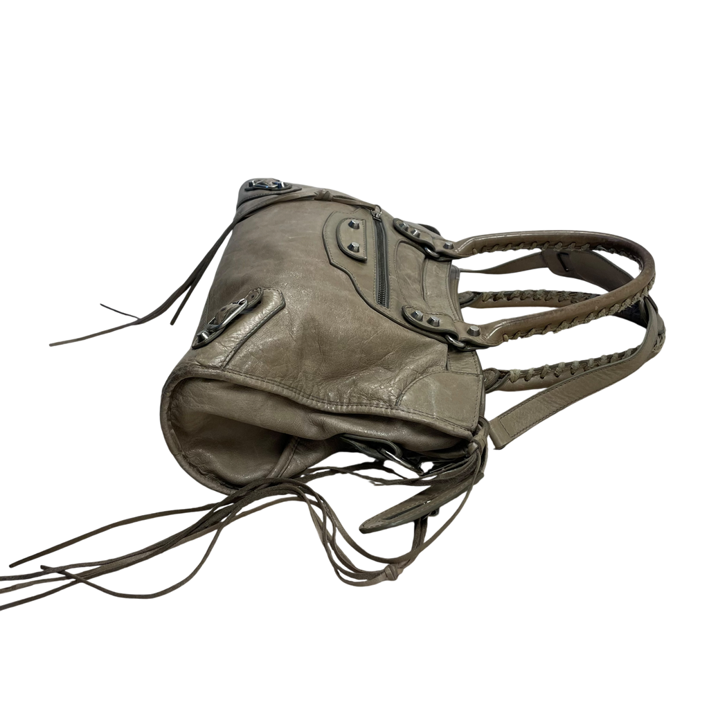 Balenciaga Leather City Bag Taupe