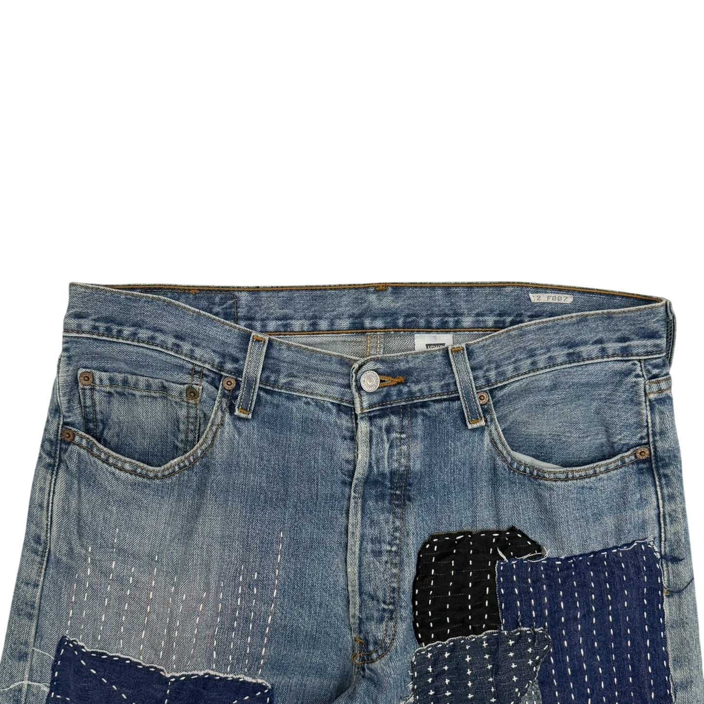 Levi’s Vintage 501 Custom Boro Stitched Patchwork Jeans (Size 34”)