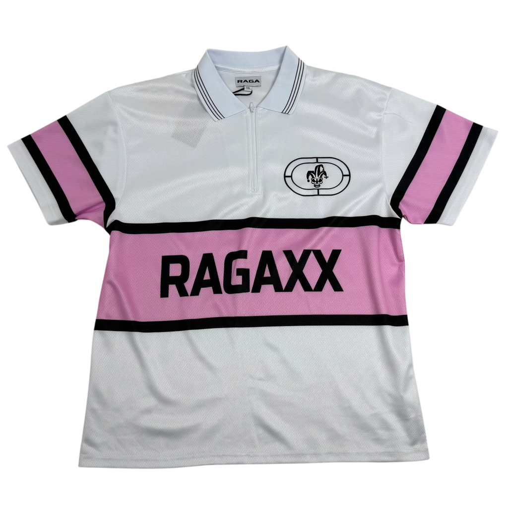 Raga Malak Drive Zip Polo T-shirt White (Fits M-L)