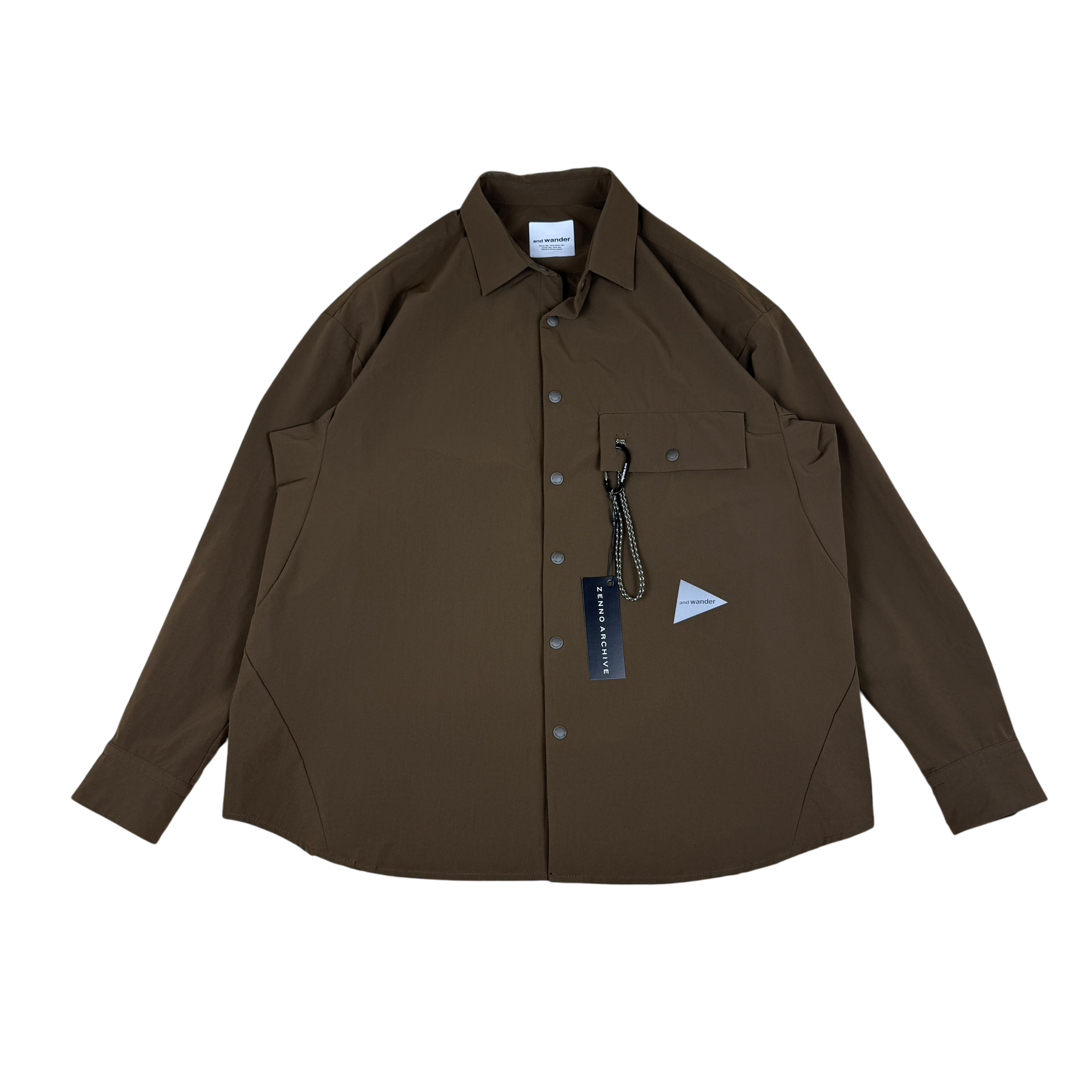 And Wander Nylon Light Shirt Brown (Size S)