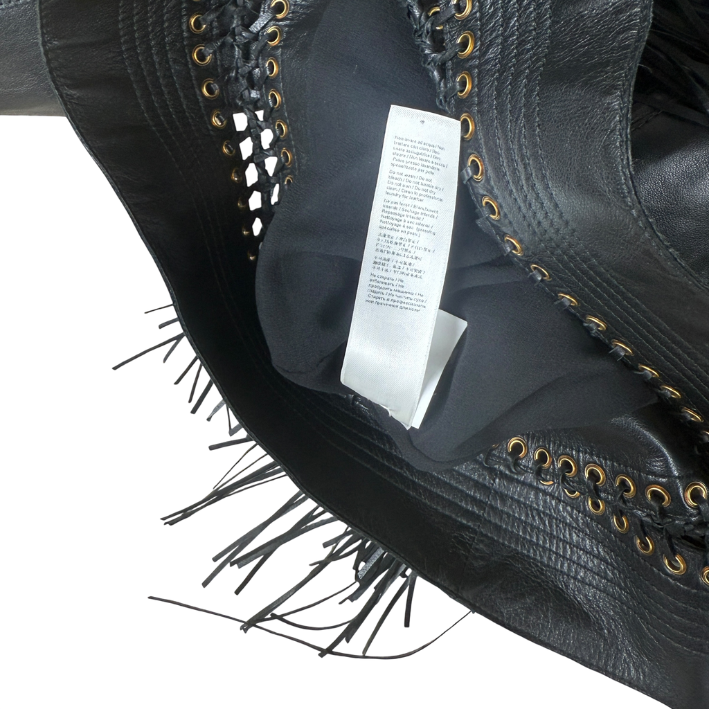 Roberto Cavalli Fringe Leather Jacket (Size 44)