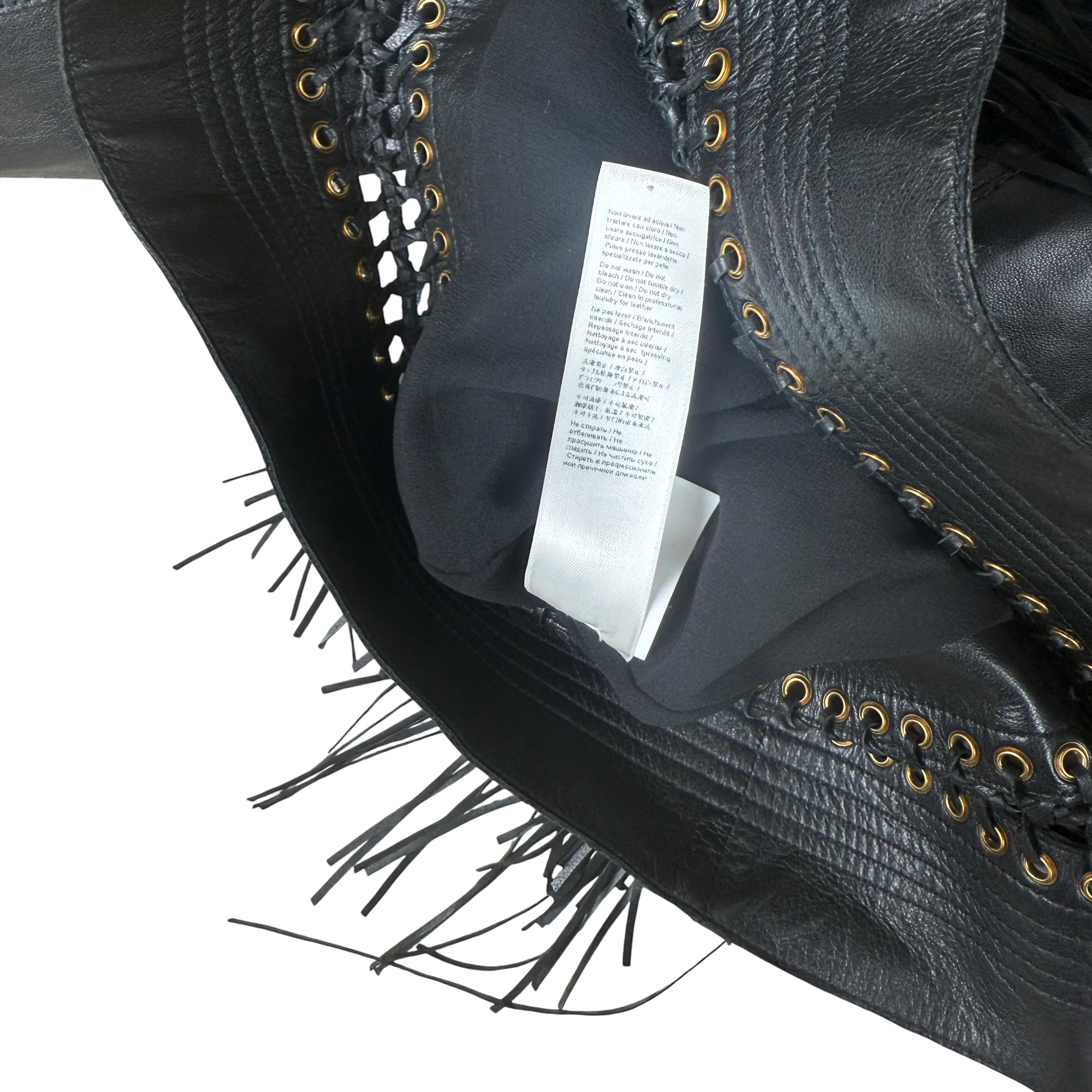 Roberto Cavalli Fringe Leather Jacket (Size 44)