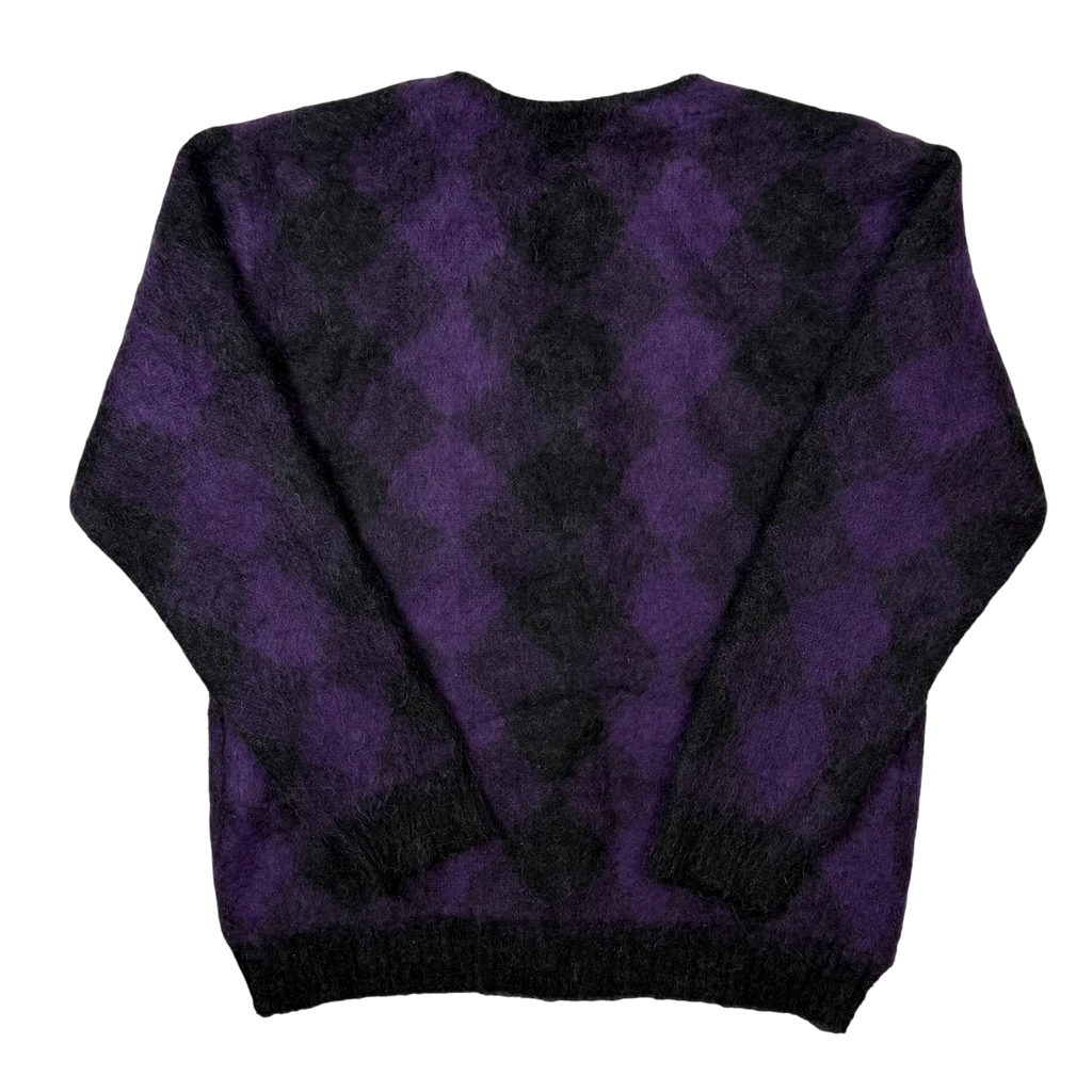 Needles AW21 Mohair Diamond Cardigan Purple / Black (Size L)