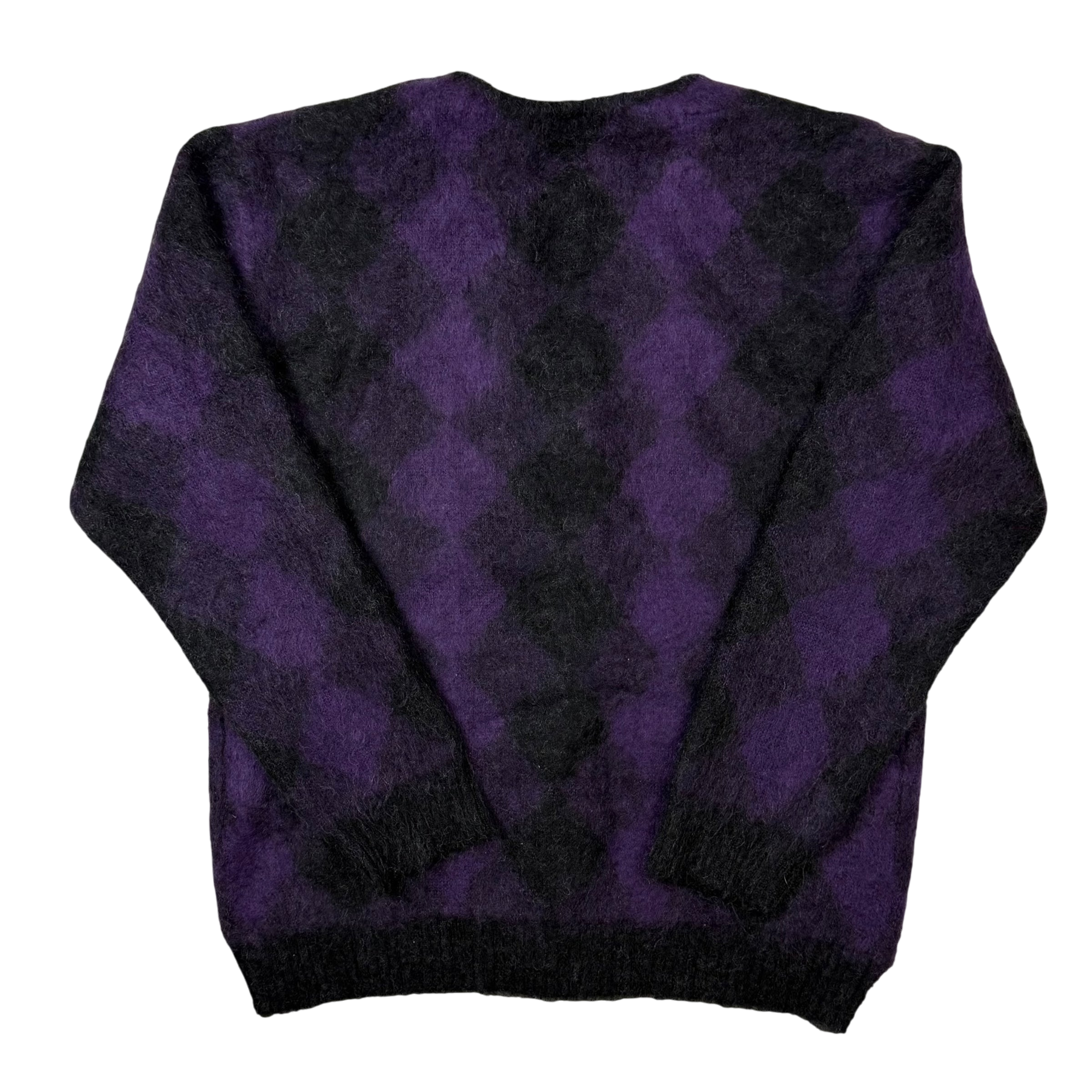 Needles AW21 Mohair Diamond Cardigan Purple / Black (Size L)